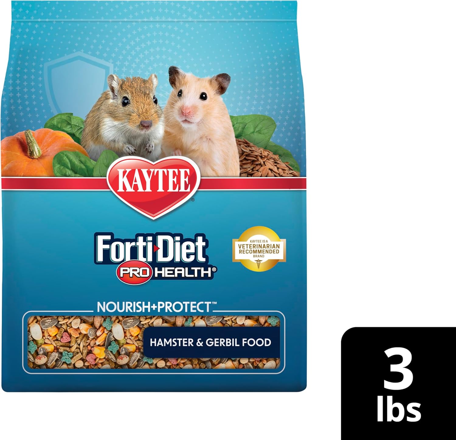 Kaytee Forti-Diet Pro Health Nourish+Protect Hamster and Gerbil Food, Comprehensive Nutrition Backed by Science, Digestive Health, Immune Support, 3 Pounds - Image 13