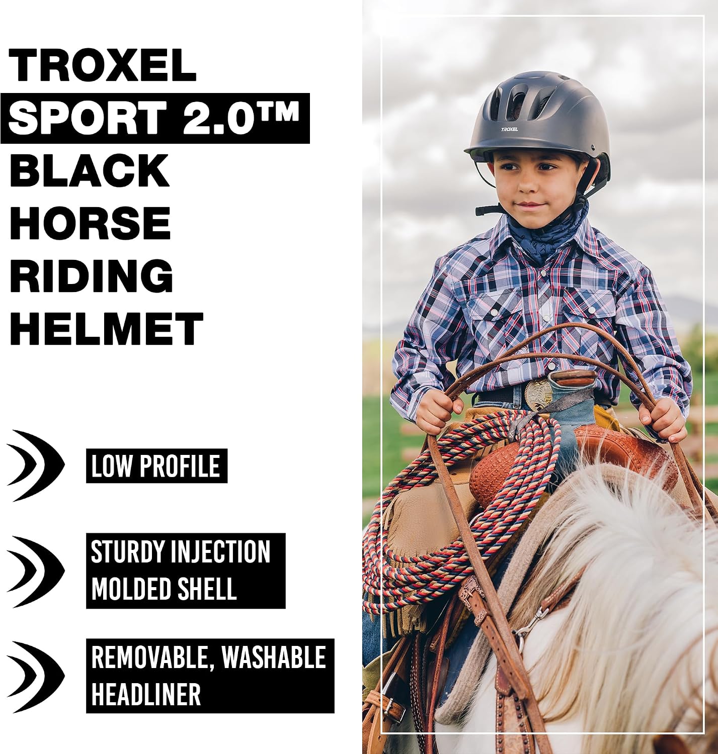 Troxel Sport 2.0 Injection Molded Horse Riding Helmet, Lightweight Adjustable Design, Safety Horseback Riding Gear - Image 2