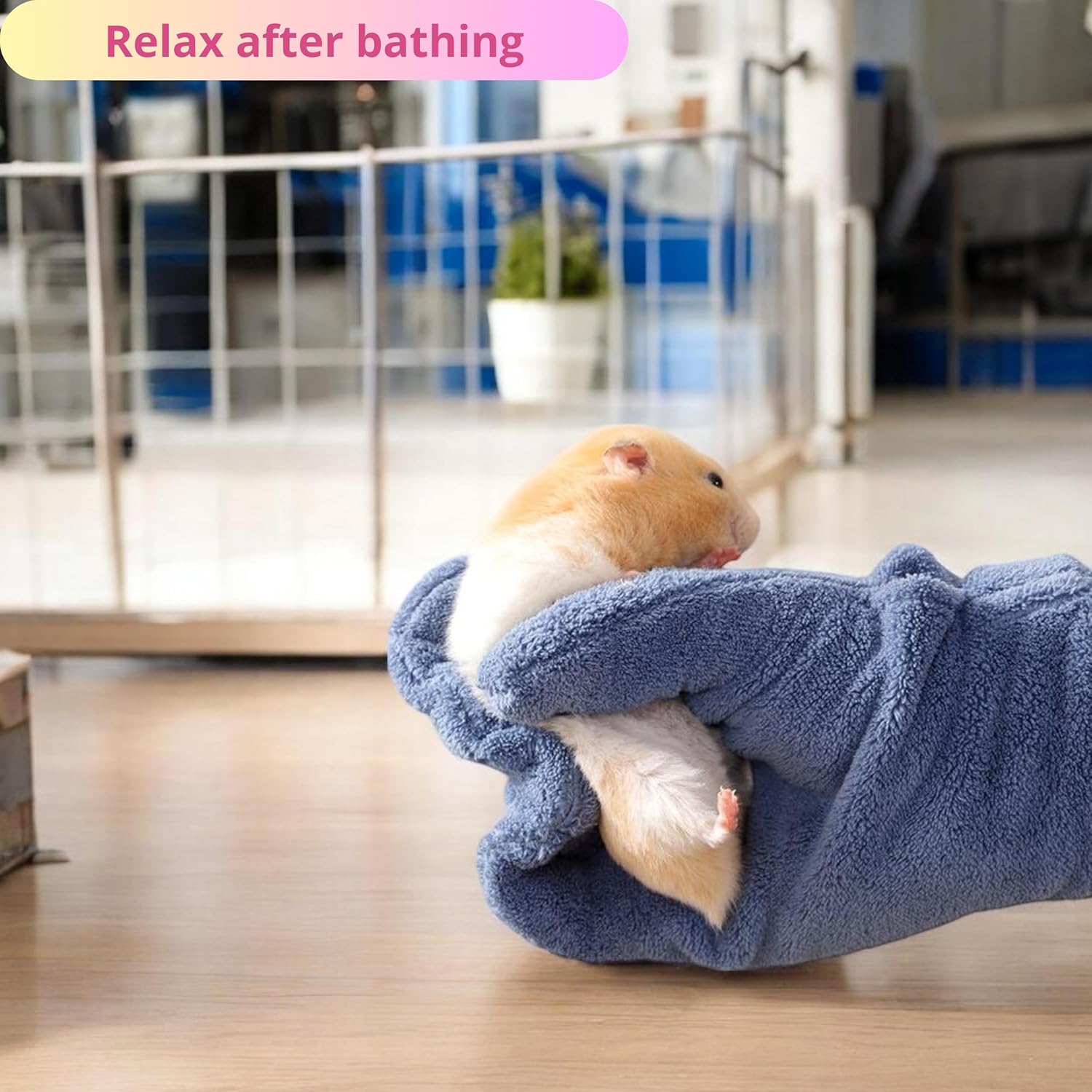 Hamster Calming Bite Proof Gloves and Grooming Brush Set, Hamster Bite Resistant Gloves Massage Brushes, Anti-Bite Glove Grooming Supplies For Small Animals Rabbit Rat Sugar Glider (Pink) - Image 7