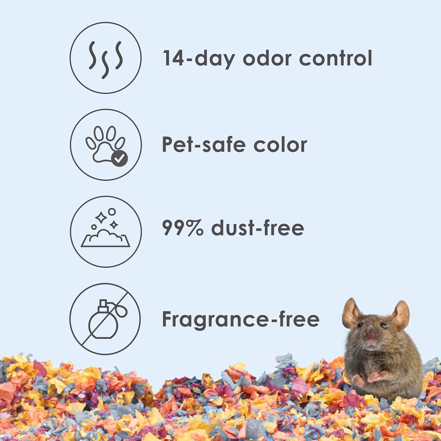 Kaytee Clean & Cozy Colors, Small Animal Bedding with Extreme Odor Control, Kaleidoscope, 24.6 Liters - Image 4