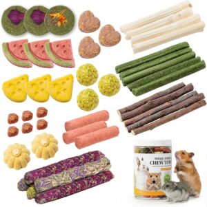 45 PCS Hamster Chew Toys, Natural B...