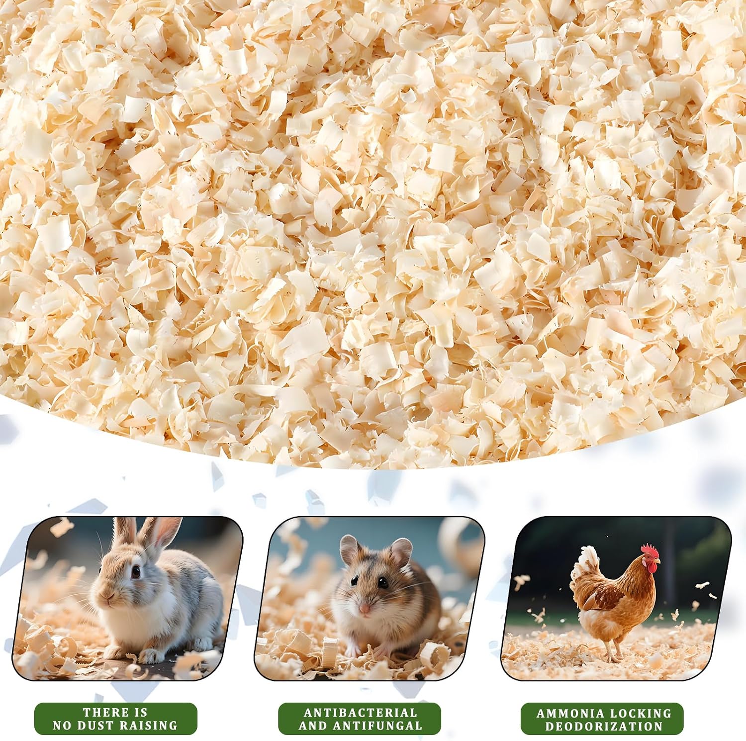 Pine Shavings, Wood Shavings, Chicken Coop, Small Animal Bedding, Chicken Coop Bedding, Odor Control for Pet Guinea Pigs, Rabbits, Hamsters, Gerbils, and Chinchillas (2 LB) - Image 4
