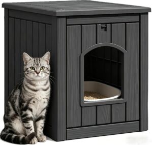 Cat Litter Box Enclosure, Multi-Fun...