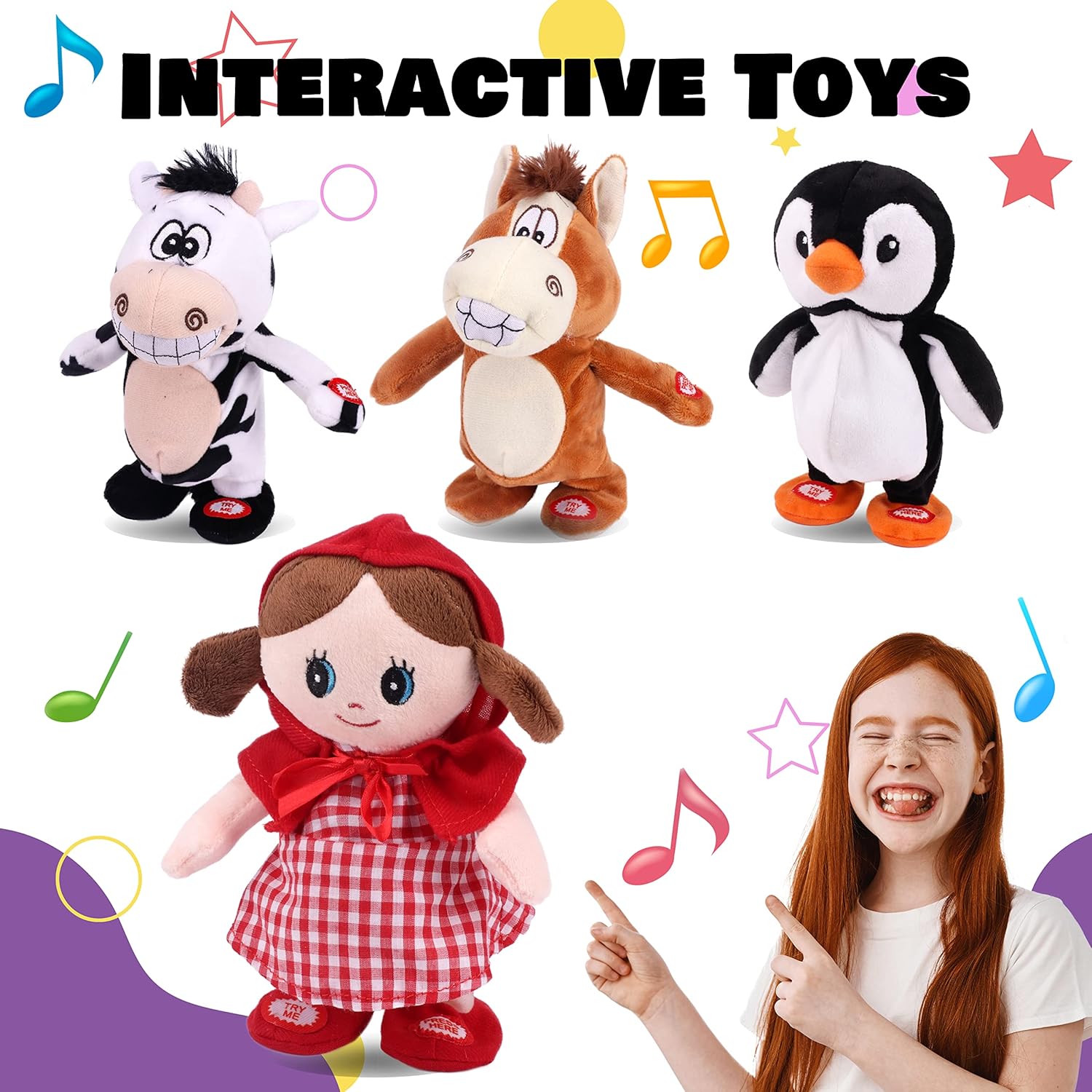 Hopearl Talking Singing Penguin Repeats What You Say Walking Electric Interactive Animated Toy Speaking Plush Buddy Gifts for Toddlers, 7.5'' - Image 8