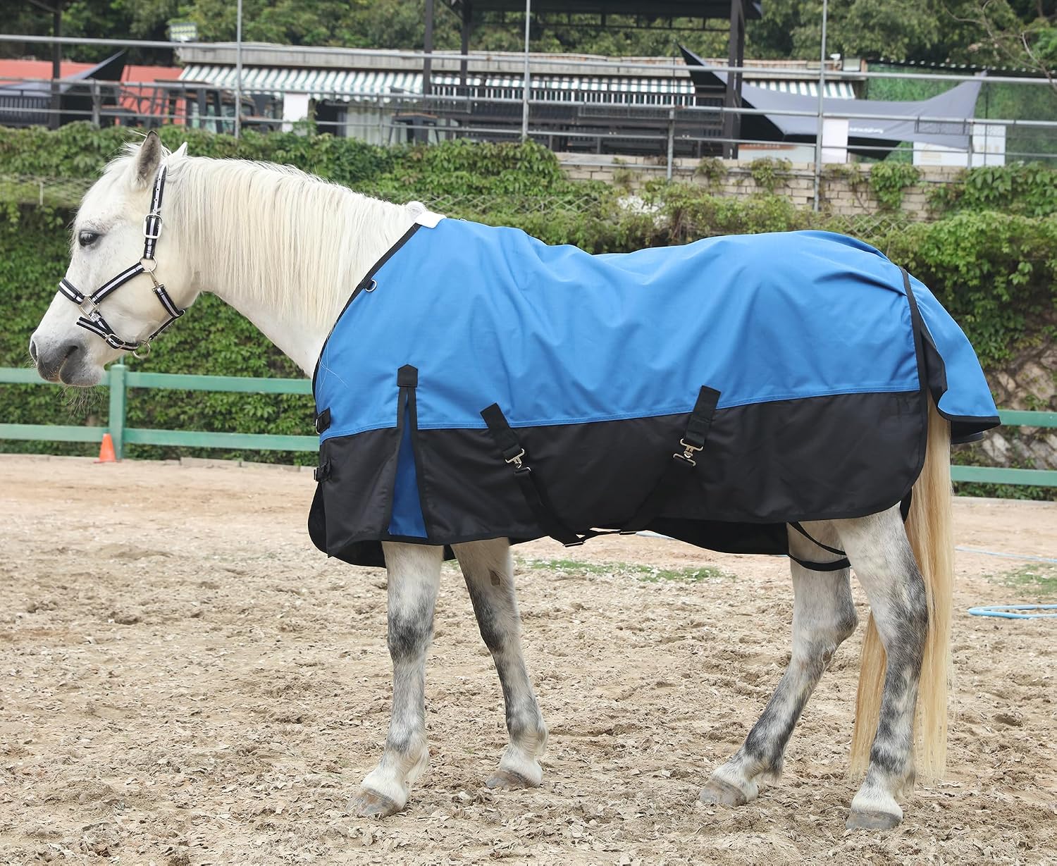 LEAFOREST 1200D Horse Blanket Turnout Rain Sheet Waterproof Breathable Wind Proof Medium Weight Blankets (No Fill) Mid Sheet in The Barn, Stable, Stall, Pasture, Paddock Blueblack 84 inches - Image 7