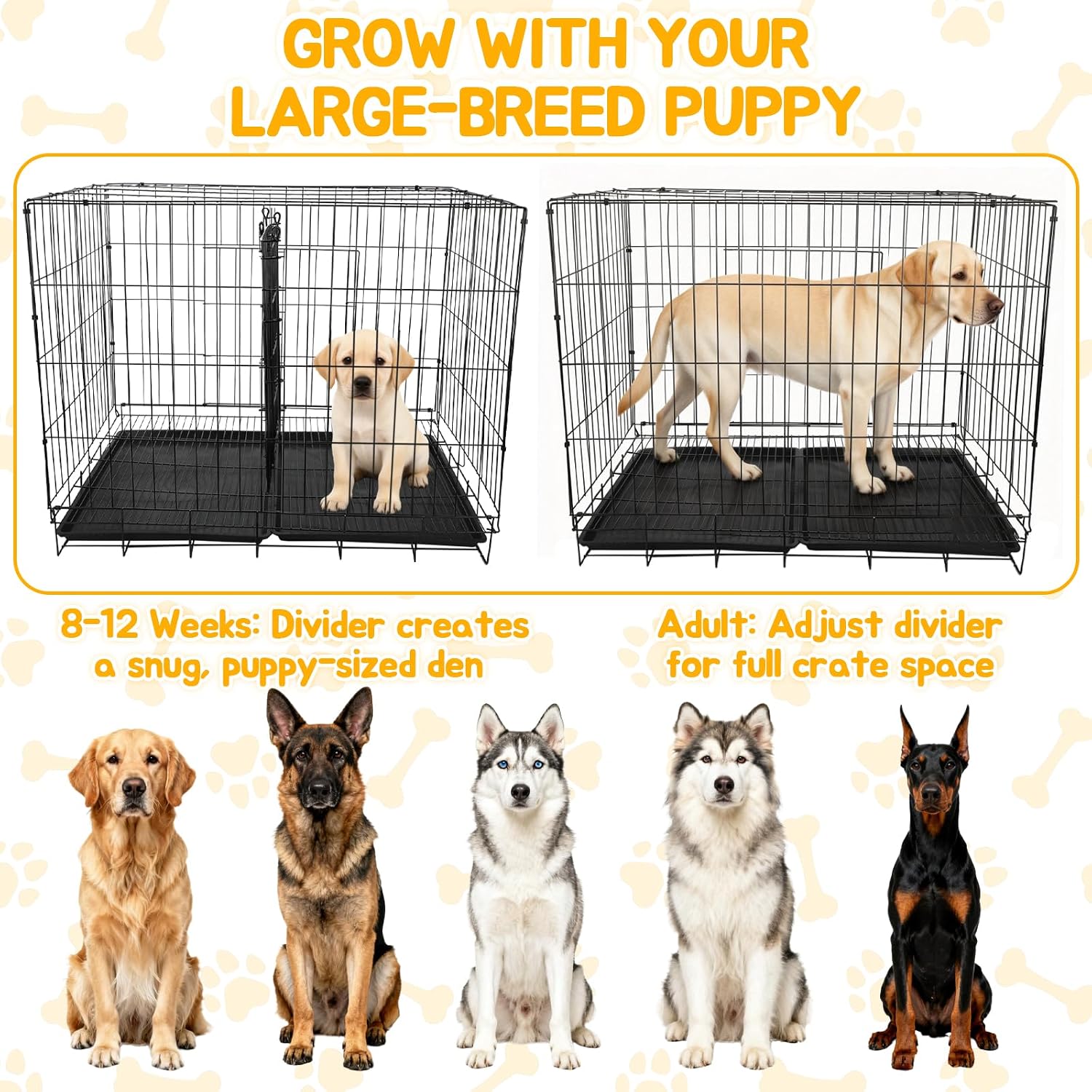 Dog Crate Divider Panel 2-Pack, 20.5" H Kennel Divider | Adjusts 15.7"-30.7" Width, Fits 30"-36" Wire Cages, Rust-Resistant Metal Structure, Potty Training for Puppies - Image 4