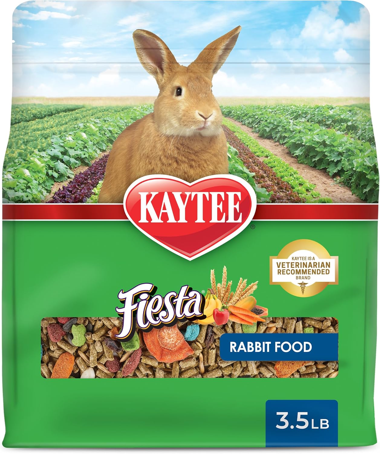 Kaytee Fiesta Rabbit Food, Nutritious and Fun Blend, Supports Dental Health and Digestion, 3.5 pounds