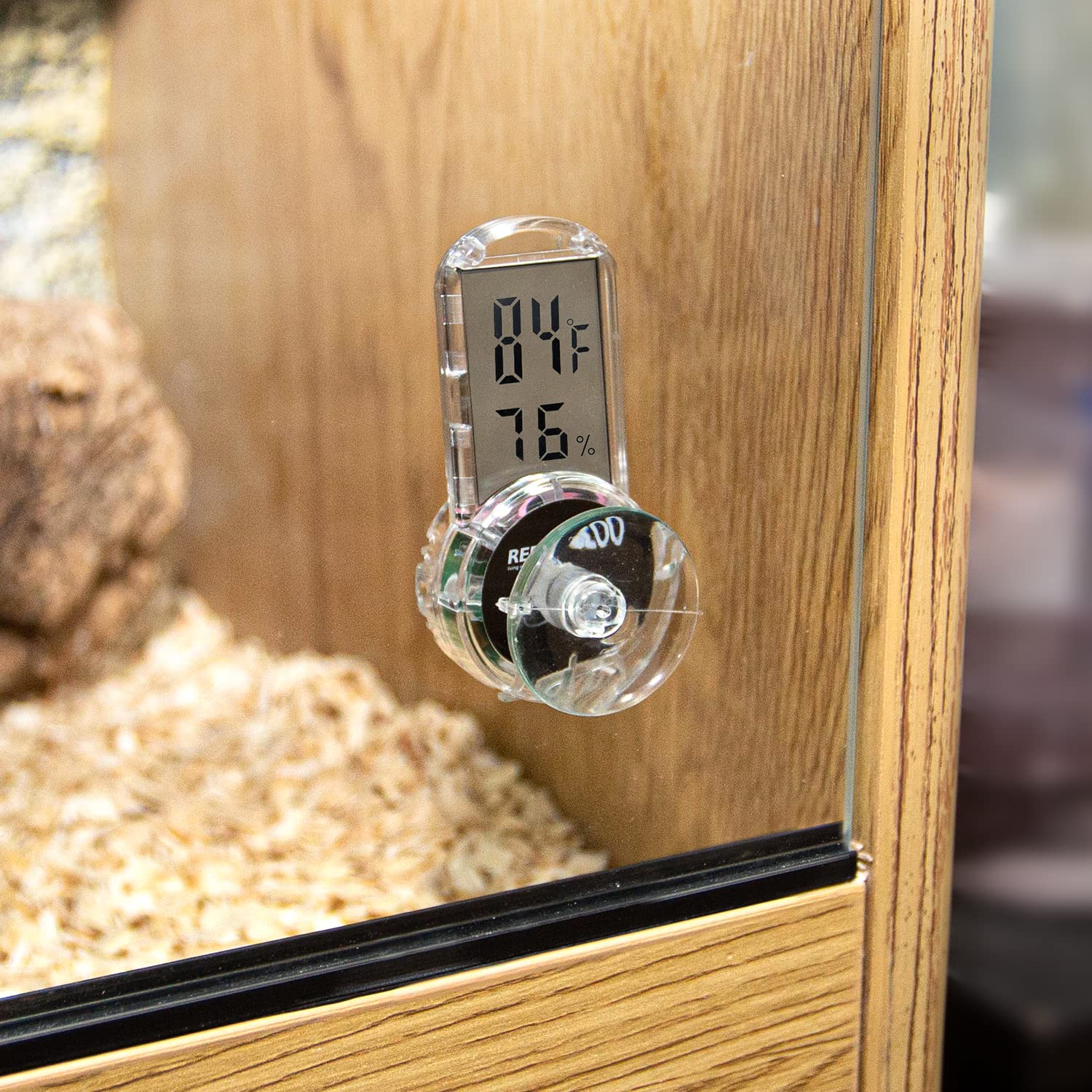REPTI ZOO Upgraded Reptile Terrarium Thermometer Hygrometer,Digital Pet Temperature and Humidity Gauge with Suction Cup for Reptile Rearing Box Tank,4-Sides Mounting - Image 3