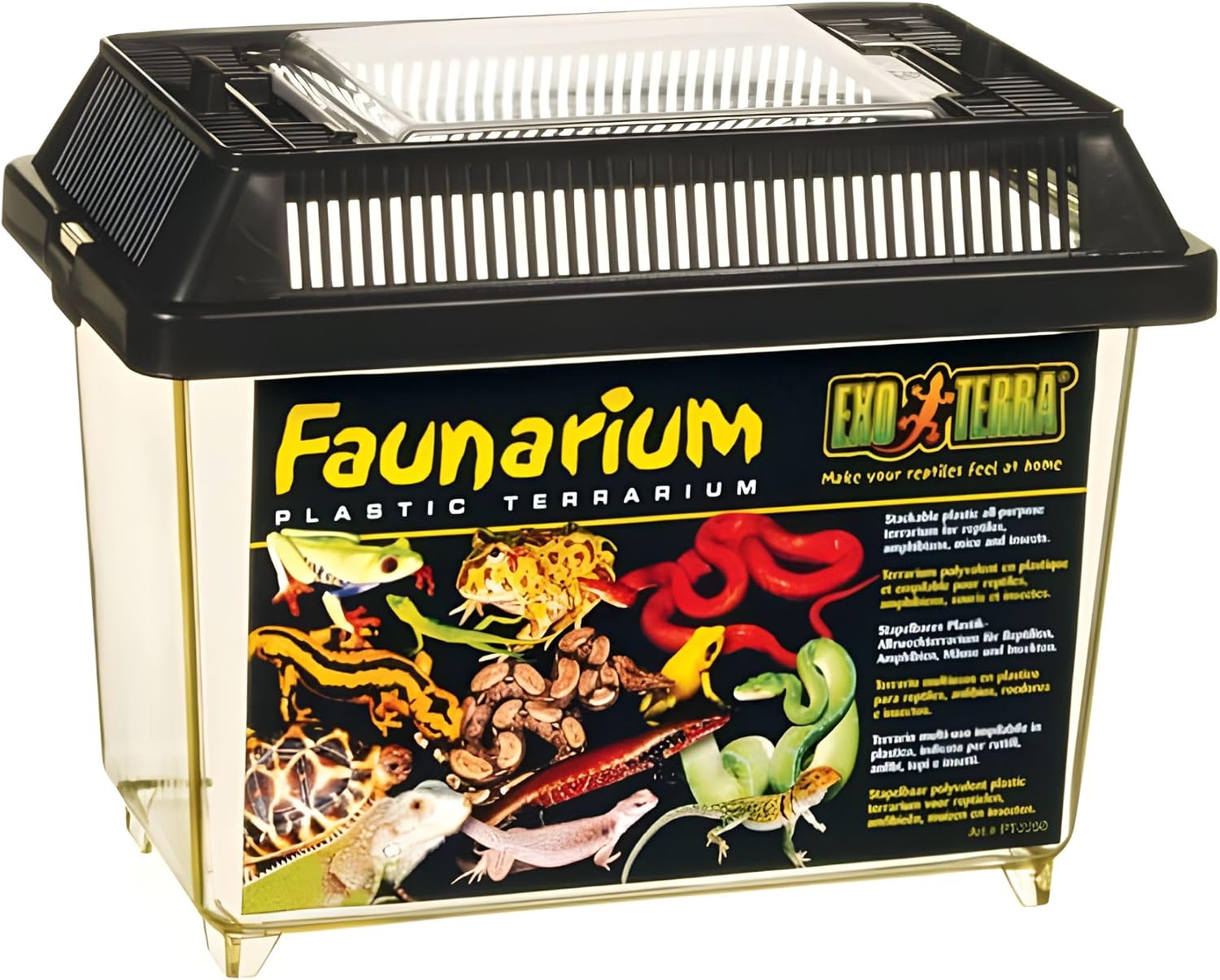 Exo Terra Faunarium Small PT2255 – Plastic Reptile Terrarium and Transport Container for Lizards, Spiders & Amphibians - Image 4