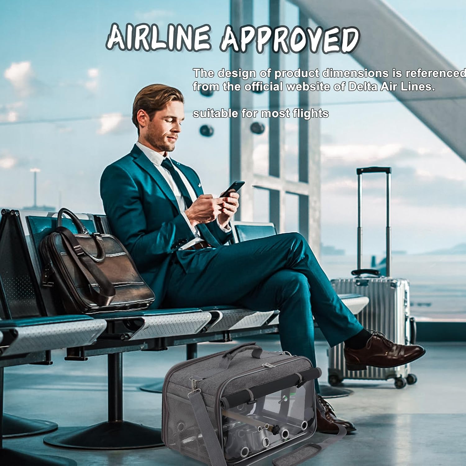 Bird Carrier Airline Approved, Bird Travel Cage with Indestructible Stainless Steel Mesh, Bird Travel Bag Lightweight and Portable with Water Bottle and Bowl - Image 2