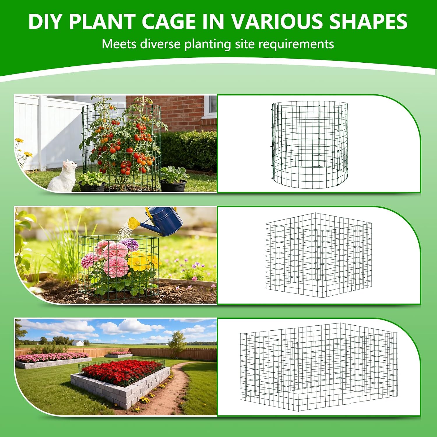 6 Pack 12x12 Inch Plant Protector from Animals, Wire Plant Cages Mesh Garden Plant Protector, Sturdy Wire Cloche Plant Protectors for Keeping Animals Bunny Chicken Squirrels Out - Image 6
