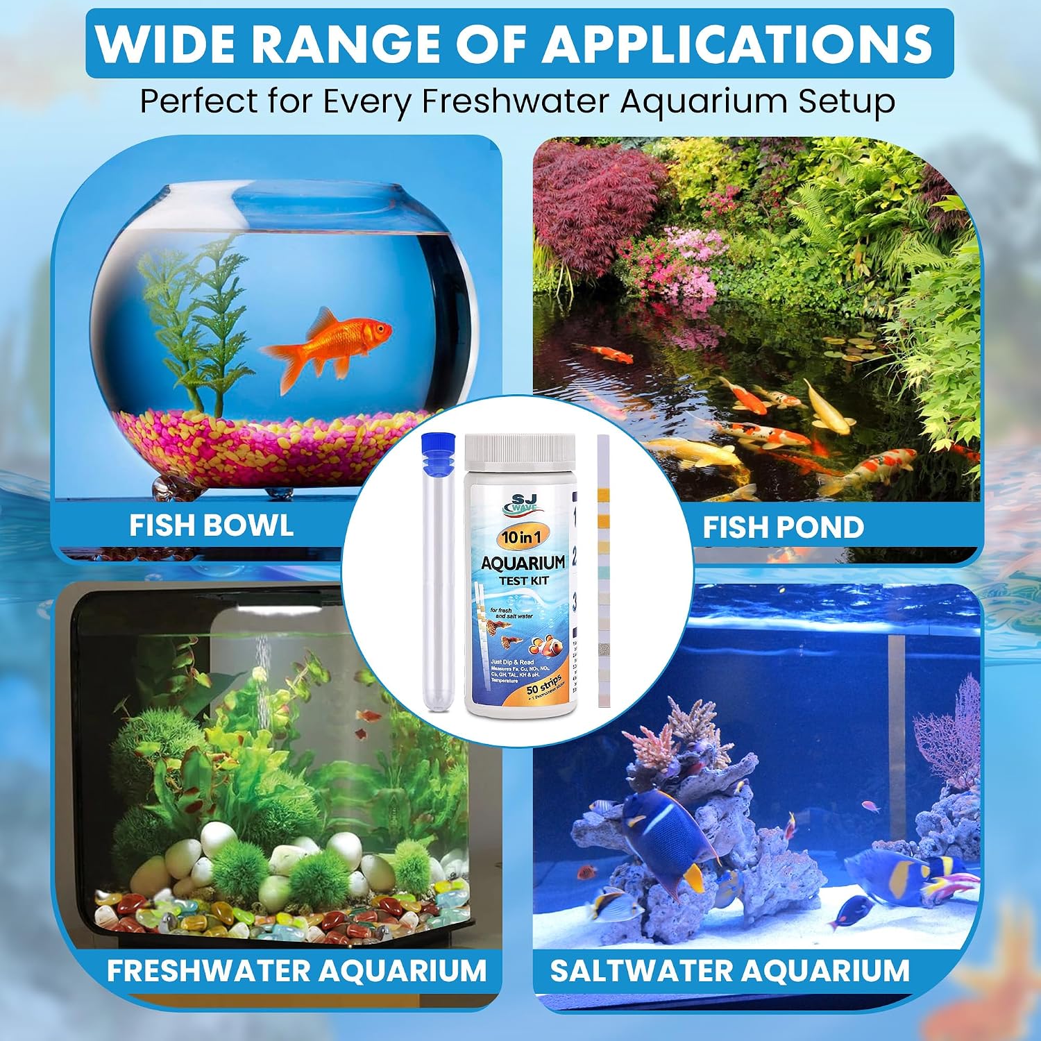 10 in 1 - Aquarium Test Strips | 100 Fast & Accurate Strips | Fish Tank Aquariums Water Test Kit & ebook | Aquarium Thermometer | Fish Tank Water Testing Kit for Fresh & Saltwater | Versatile Usage - Image 7
