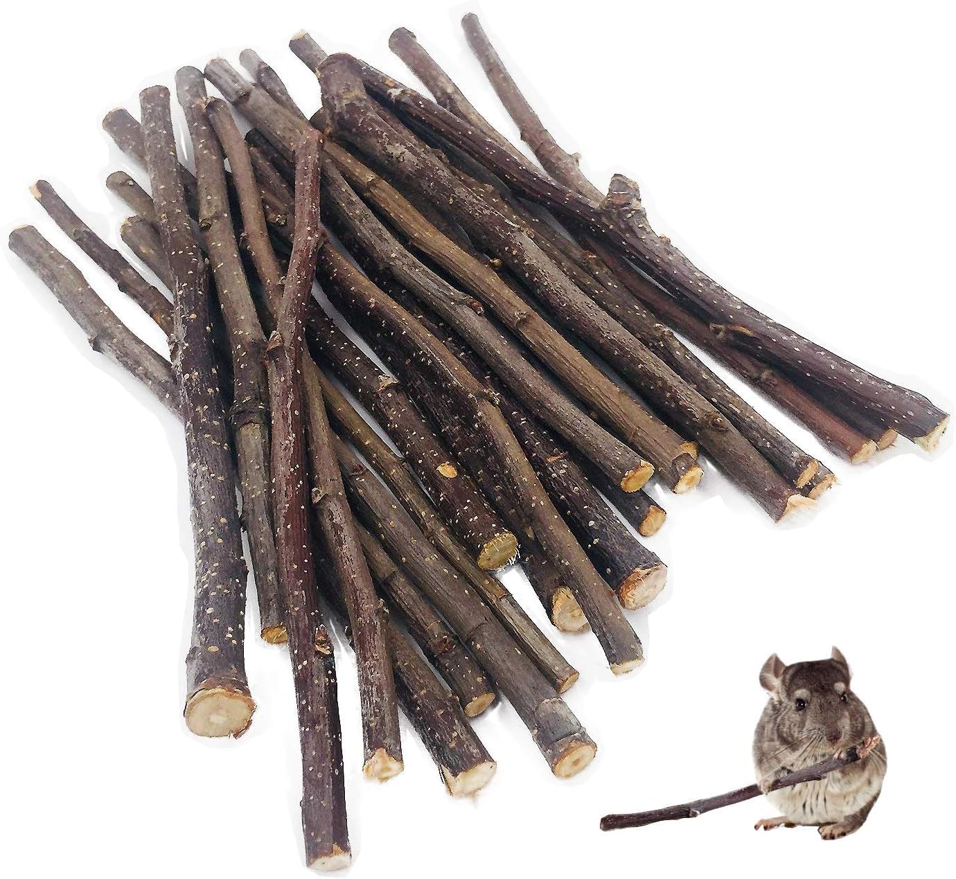 William Craft Apple Sticks Pet Chew Toys Treats for Chinchilla Guinea Pigs Rabbits Squirrel Hamster Bunny