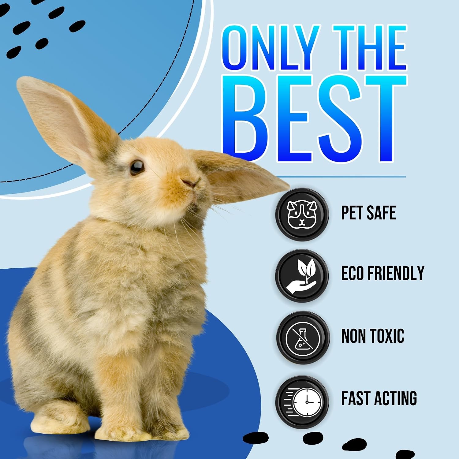 Rabbit Cage Odor Eliminator & Cleaner Spray (32oz) – Eliminates Tough Urine, Ammonia & Bedding Odors – Non-Toxic, Fast Drying, Safe Cleaner for Bunny Cages - Made in USA - Image 4