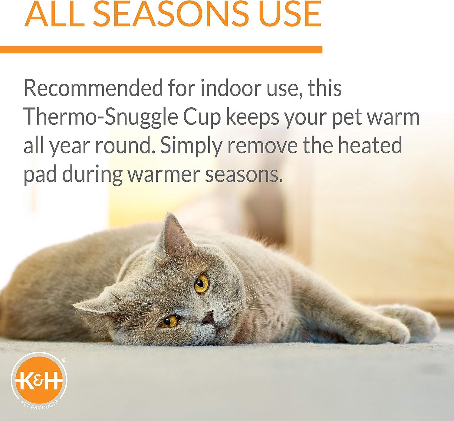 K&H Pet Products Heated Cat Bed Indoor, Thermo-Snuggle Cup Bomber Soft Heated Pet Bed for Large Indoor Cats and Small Dogs, Machine Washable, Waterproof Heated Pad, Safety Listed - 18 X 14in Gray - Image 9