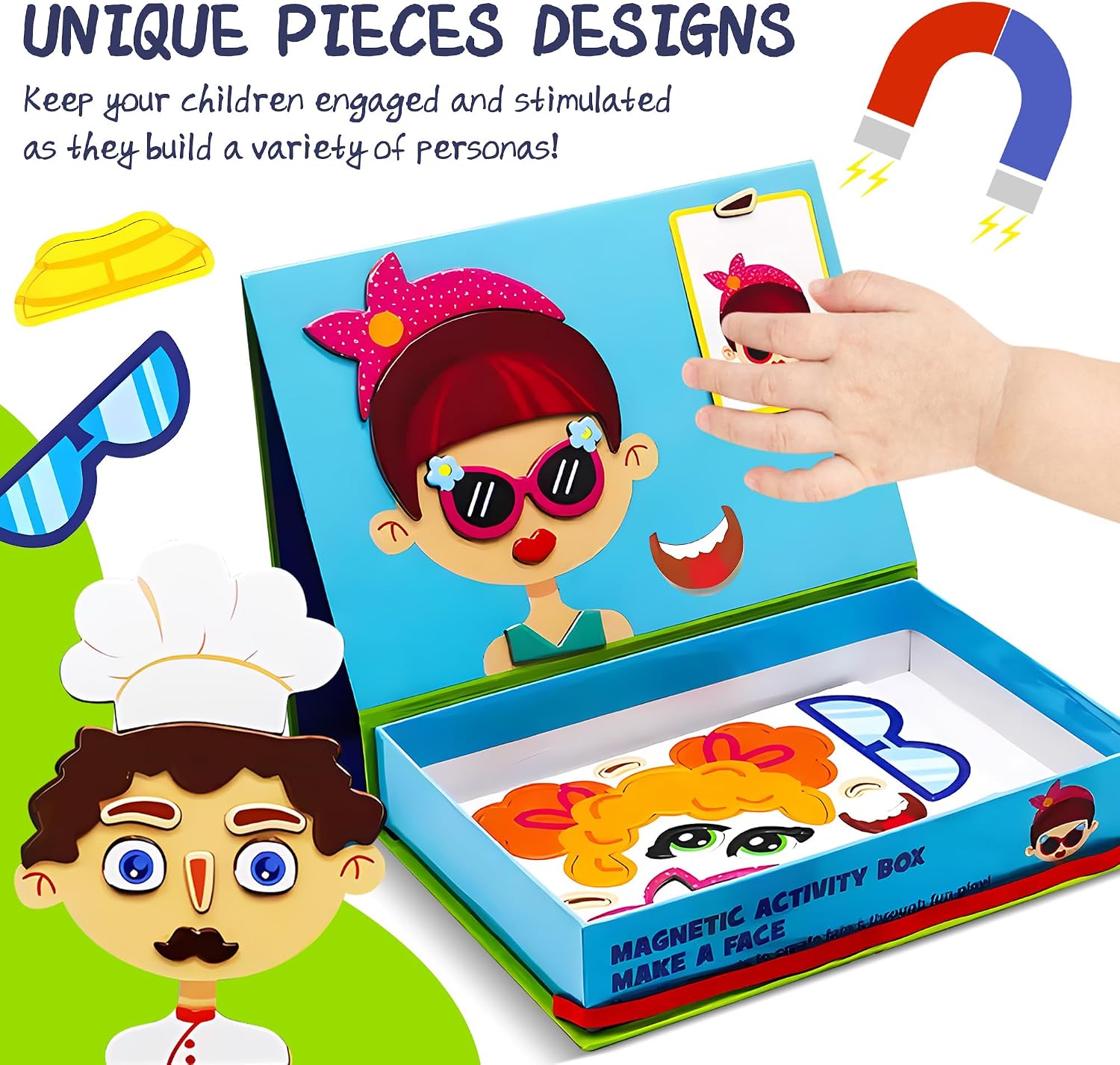 Magnetic Puzzles for Kids- Educational Magnetic Book, Crazy Face Dress-Up Game & Preschool Toddler Learning Activities, Travel-Friendly STEM Toy, Fun Fridge Magnets for Toddlers 1-3 3-12 - Image 5