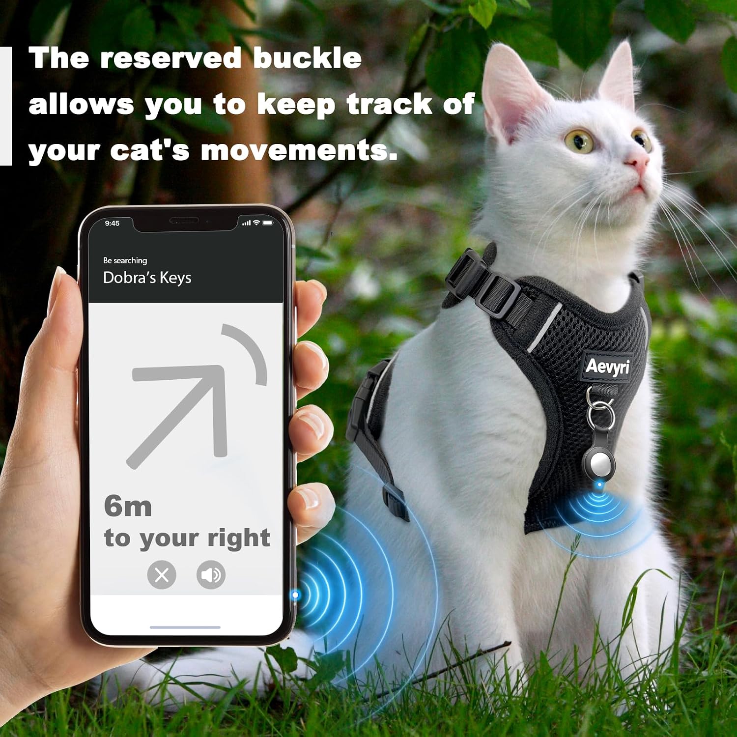 Cat Harness, Cat Harness and Leash for Walking, Adjusted in Four Directions and Breathable Cat Harness for Anti Escape that can be Fitted and Positioned, Reflective Strips Harness, Black, L - Image 4
