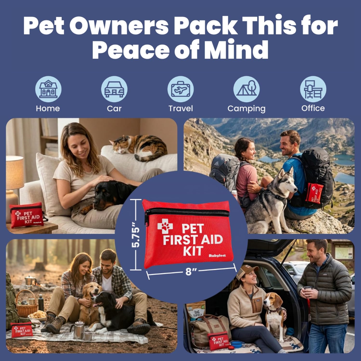 Dog First Aid Kit - Vet Approved Emergency Supplies - Pet First Aid Kit Guide, Tick Remover, Thermal Blanket & More - Compact Dog Gear for Hiking, Camping & Backpacking (Travel Pack) - Image 6