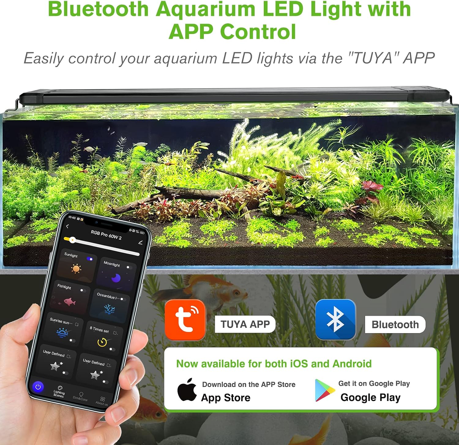 hygger 25W Smart Aquarium Light, Bluetooth LED Light with App Control, Full Spectrum Fish Tank Light with 24/7 Lighting Cycle, 5 Modes, Adjustable Timer, for 18"-24" Freshwater Planted Tank - Image 5