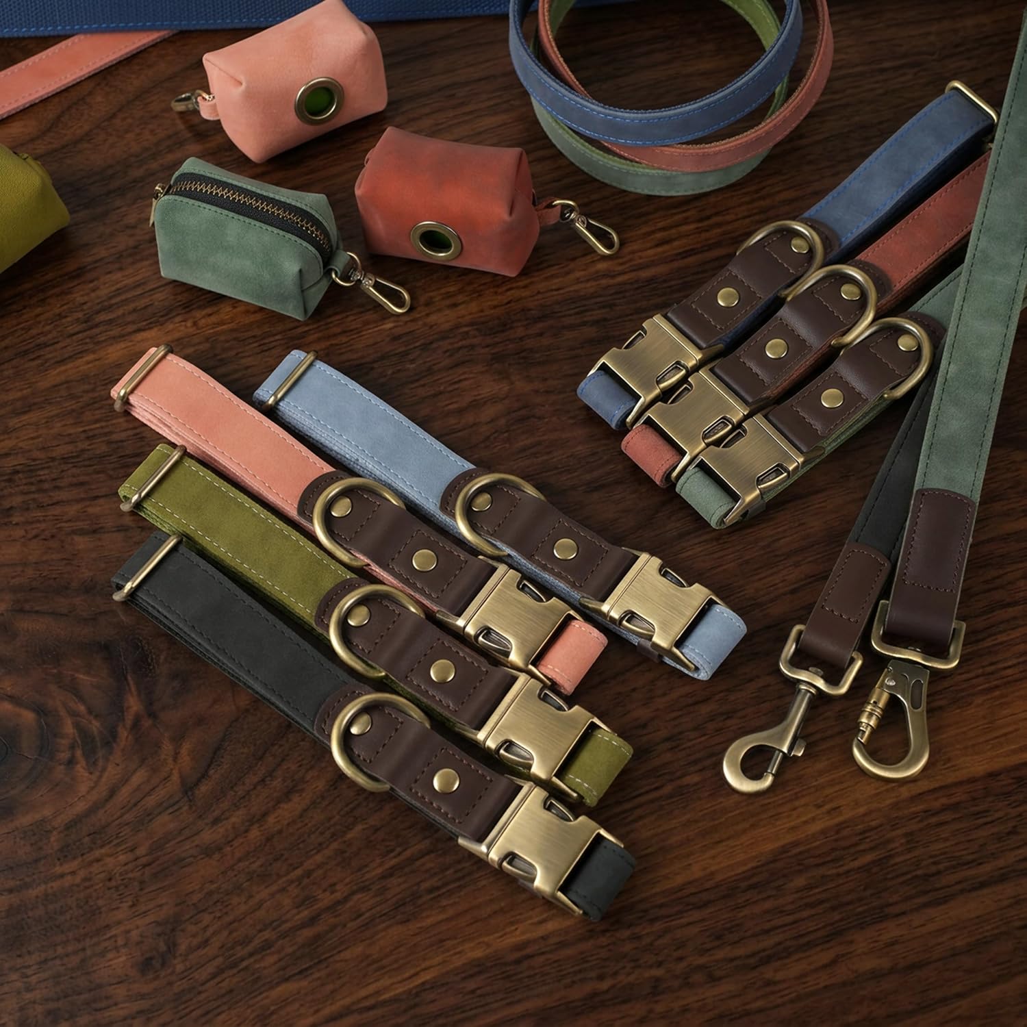 Didog Soft PU Leather Dog Collars for Small Dogs,Classic Adjustable Dog Collars with Quick Release Metal Buckle,Easy Clean and Comfortable with Nylon Lining,Green,S Neck 11-15" - Image 7