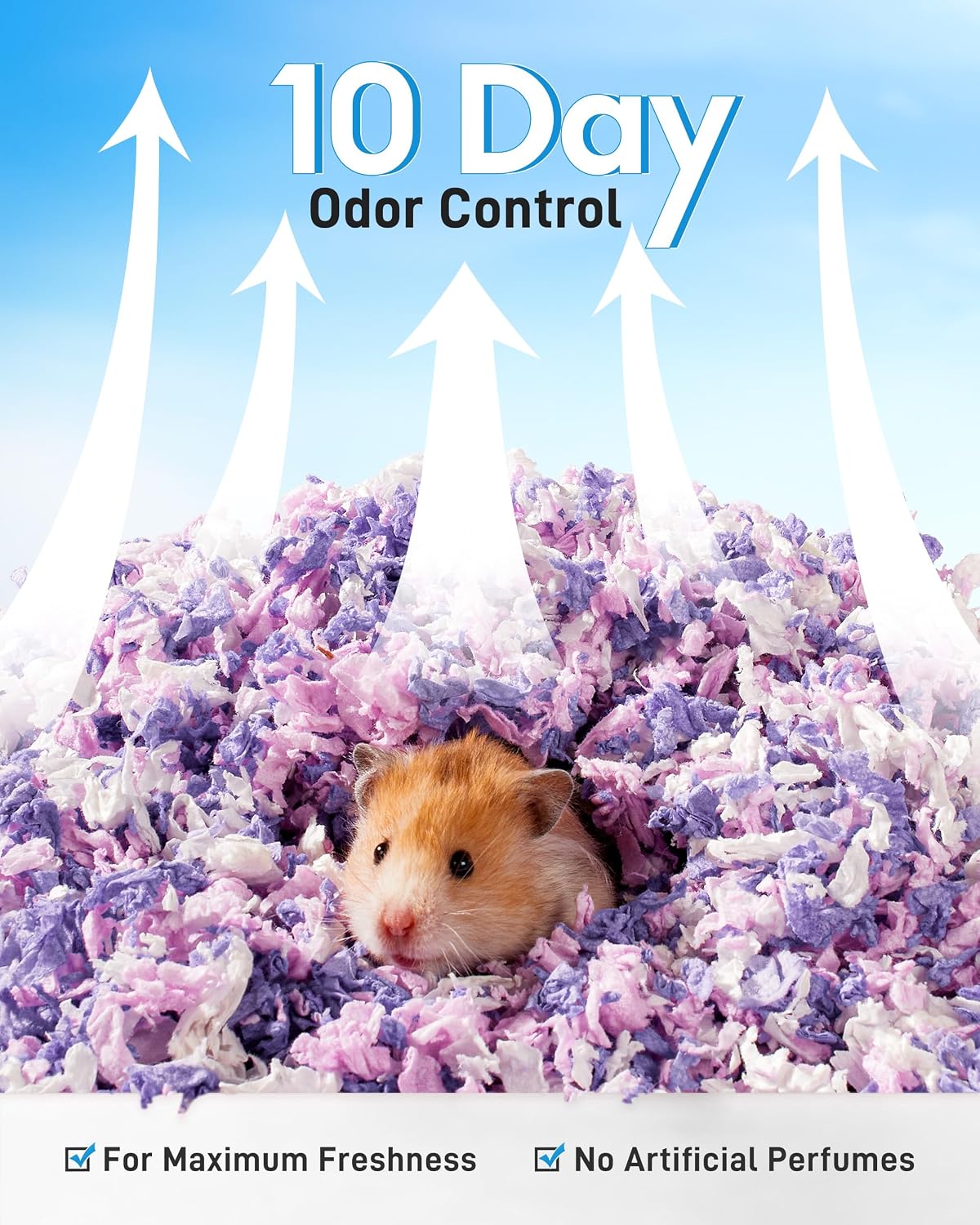 BUCATSTATE Hamster Bedding 70L, 99% Dust-Free Guinea Pig Paper Bedding Odor Control Paper Bedding, Cozy Small Animal Bedding for Rabbit Rat Syrian Dwarf Hamsters Gerbils (Lavender) - Image 8