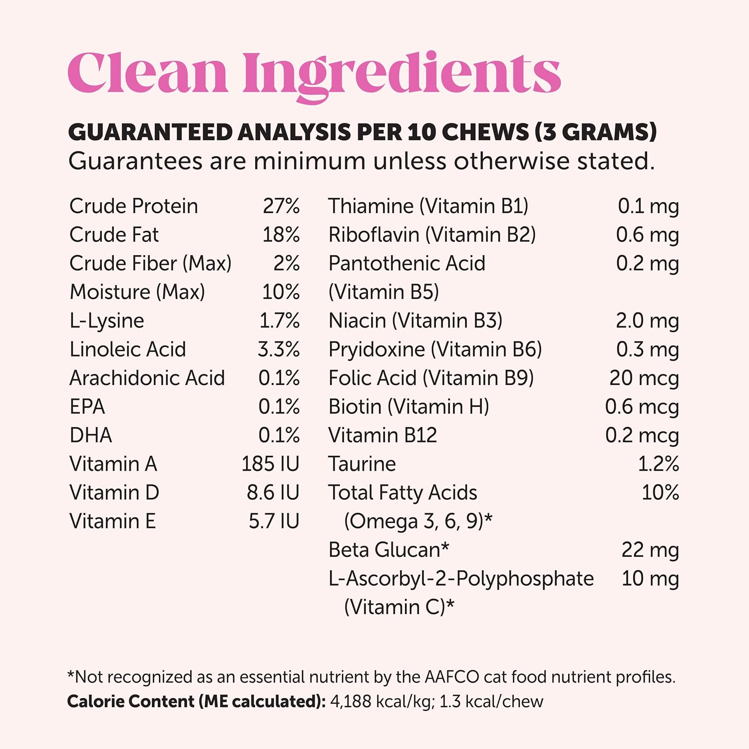Cat Multivitamin Crunchy Creamy Chews - Daily Cat Vitamins with Lysine, Prebiotics, Omega 3 Fish Oil - Cat Treats for Immune Support, Skin Coat, Digestion, Heart + Joint Health (30-Day Supply) - Image 11