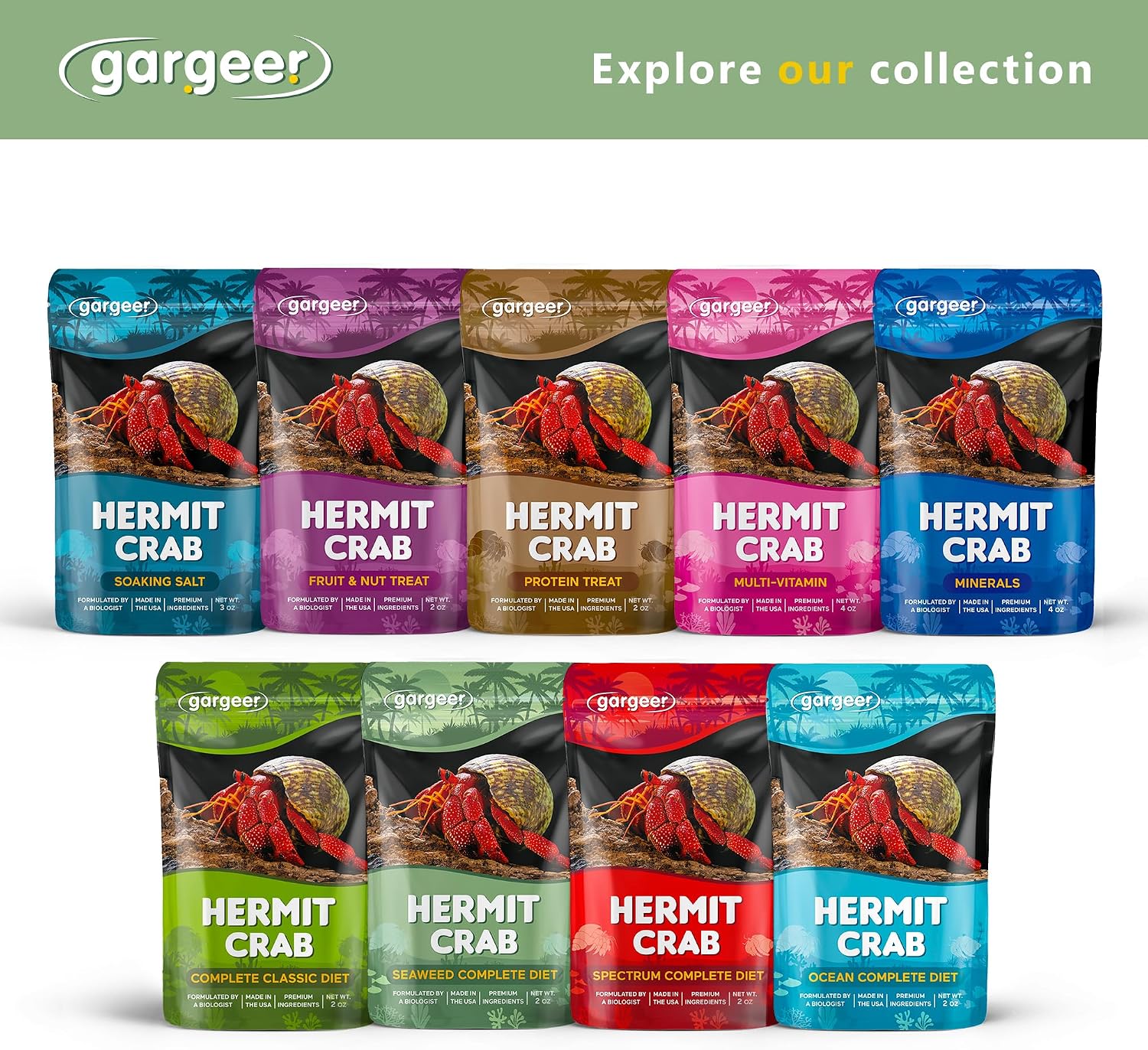 Gargeer 2oz Hermit Crab Seaweed Bounty Complete Diet. Easily Digested, Non-GMO Premium Ingredients Only. Strengthen Your Crab’s Exoskeleton, and Support All Nutritional and Immune System Needs - Image 6