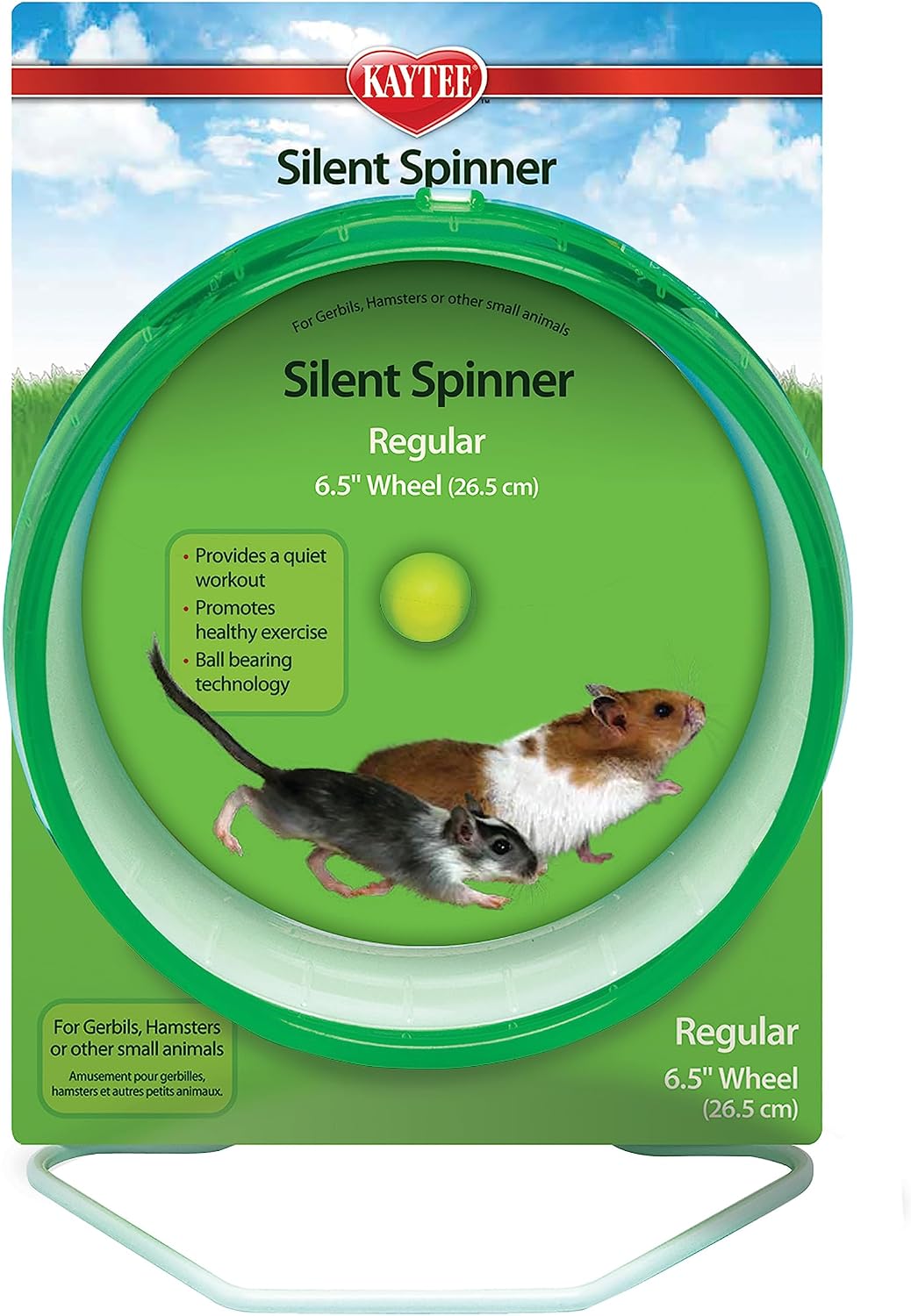 Kaytee Silent Spinner Wheel For Pet Hamsters and Gerbils, Regular 6.5 Inch