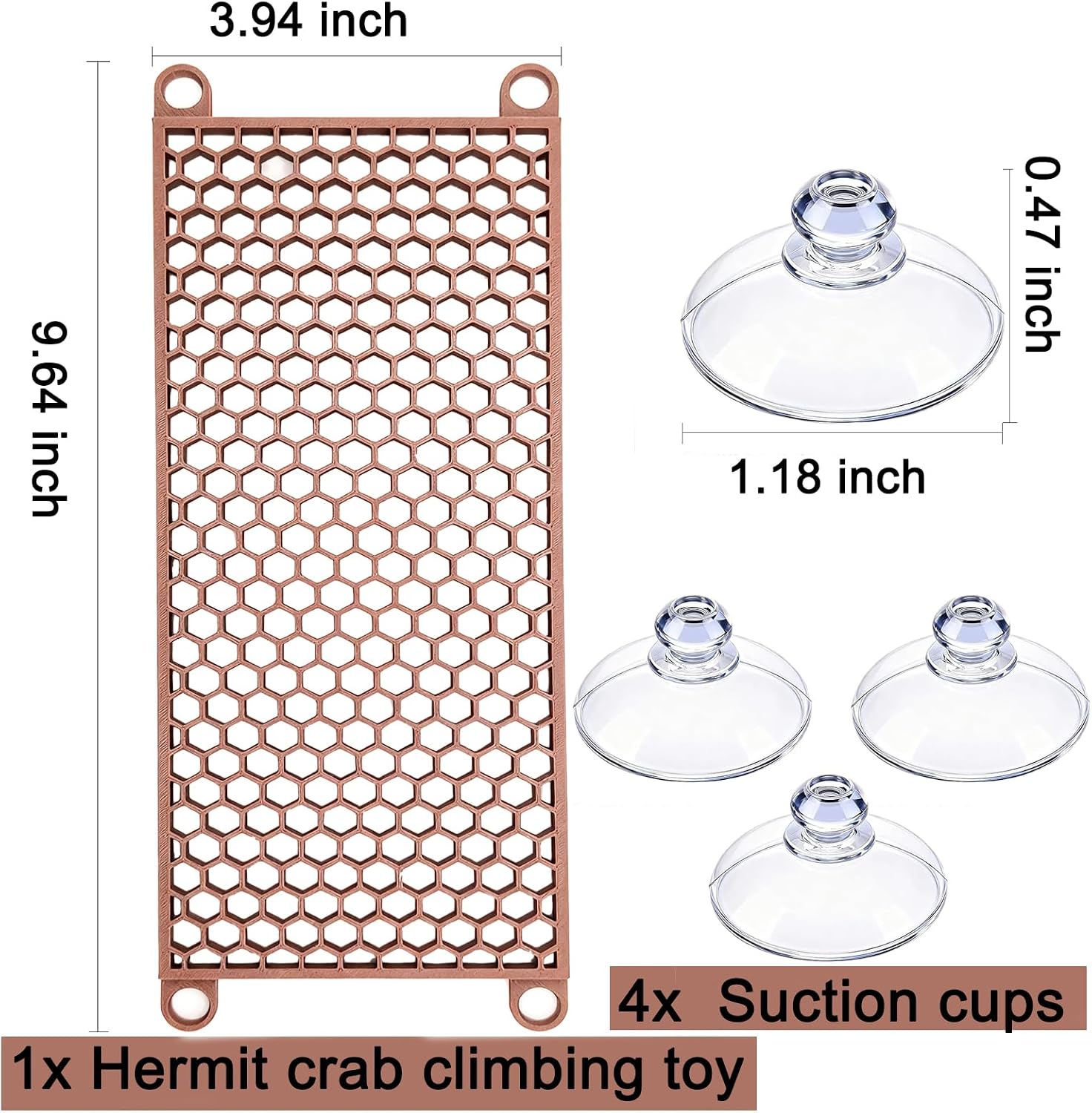 Hermit Crab Climbing Toy, Reptile Habitat Decor Exercise Playground Hermit Crab Accessories for Tank and Aquarium Decoration (Brown) - Image 2