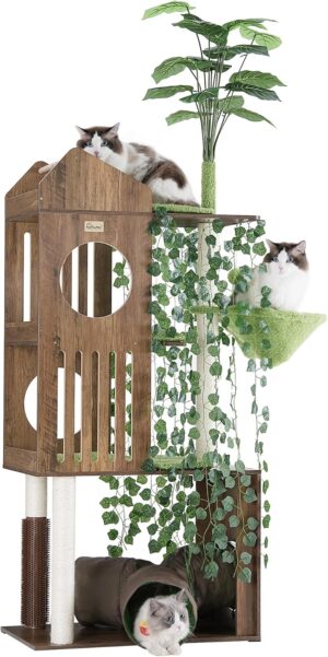 FourFurPets Large Cat Tree with Lea...