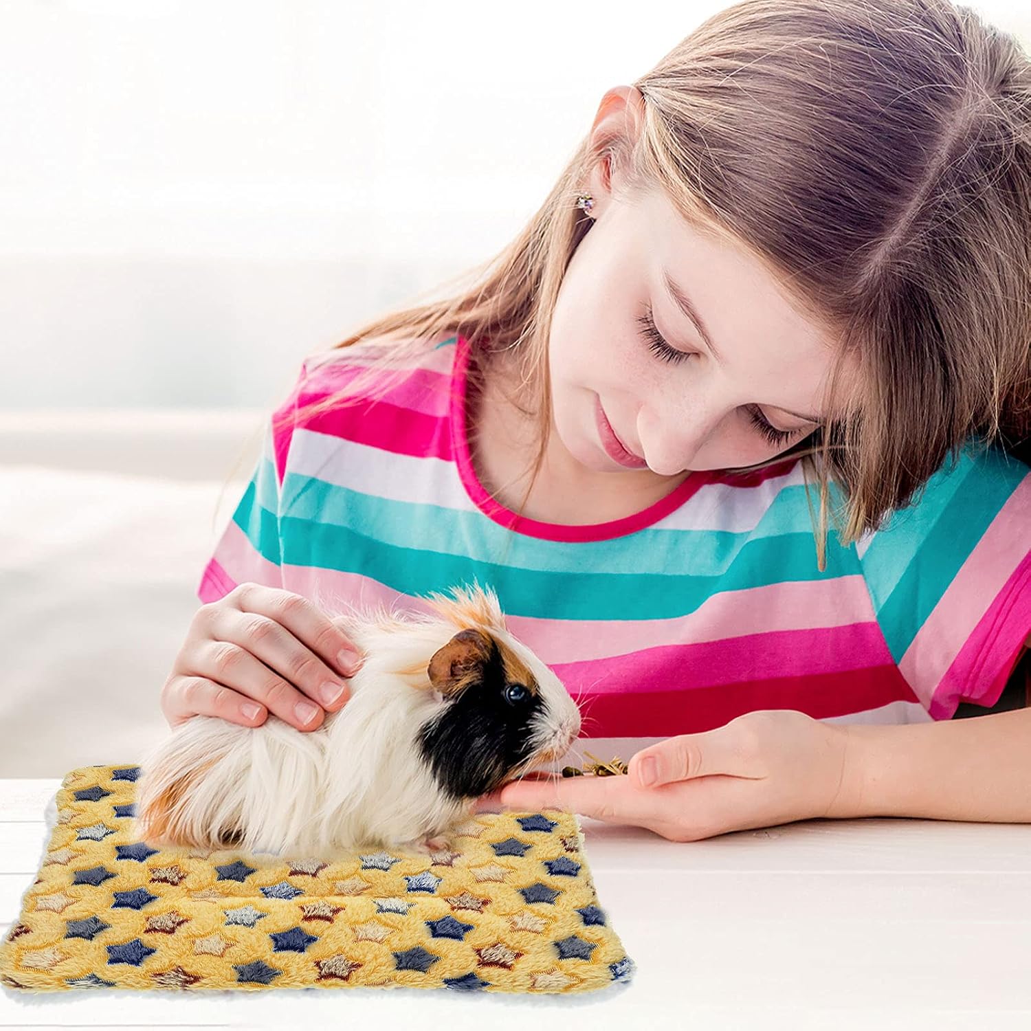 Jetec 4 Piece Guinea Pig Blankets 10 x 11 Inch Absorbent Washable Small Animal Fleece Bedding Reusable Pet Pee Sleep Mat Pad Cover for Chinchilla Hamster Ferret Rabbit - Image 5