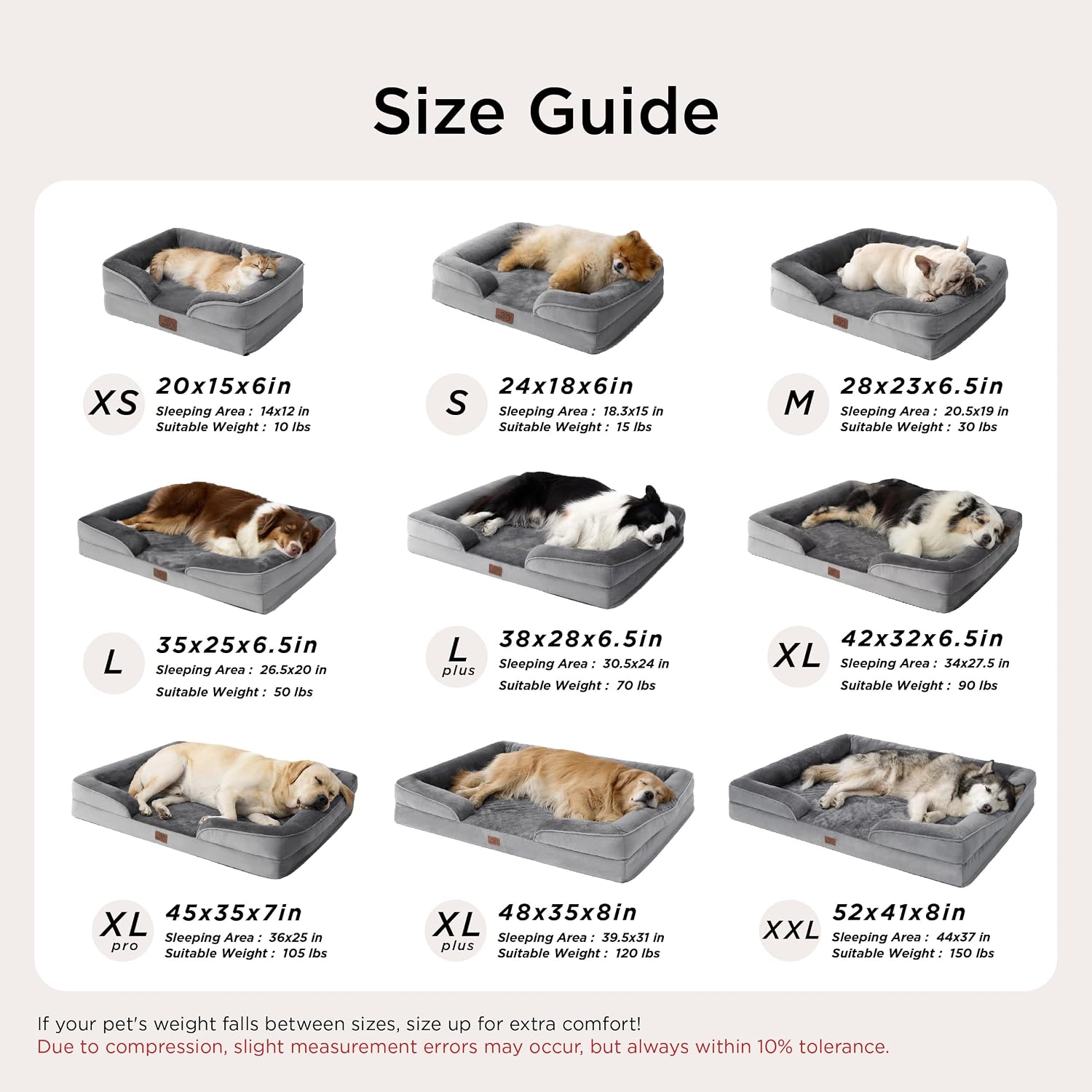 Bedsure Orthopedic Dog Bed Medium Size Dogs - Washable Small Medium Dog Cat Bed Waterproof, Comfort Cats Couch Sofa with Washable Removable Cover, Pets Bed with Nonskid Bottom, Grey, 28" - Image 7