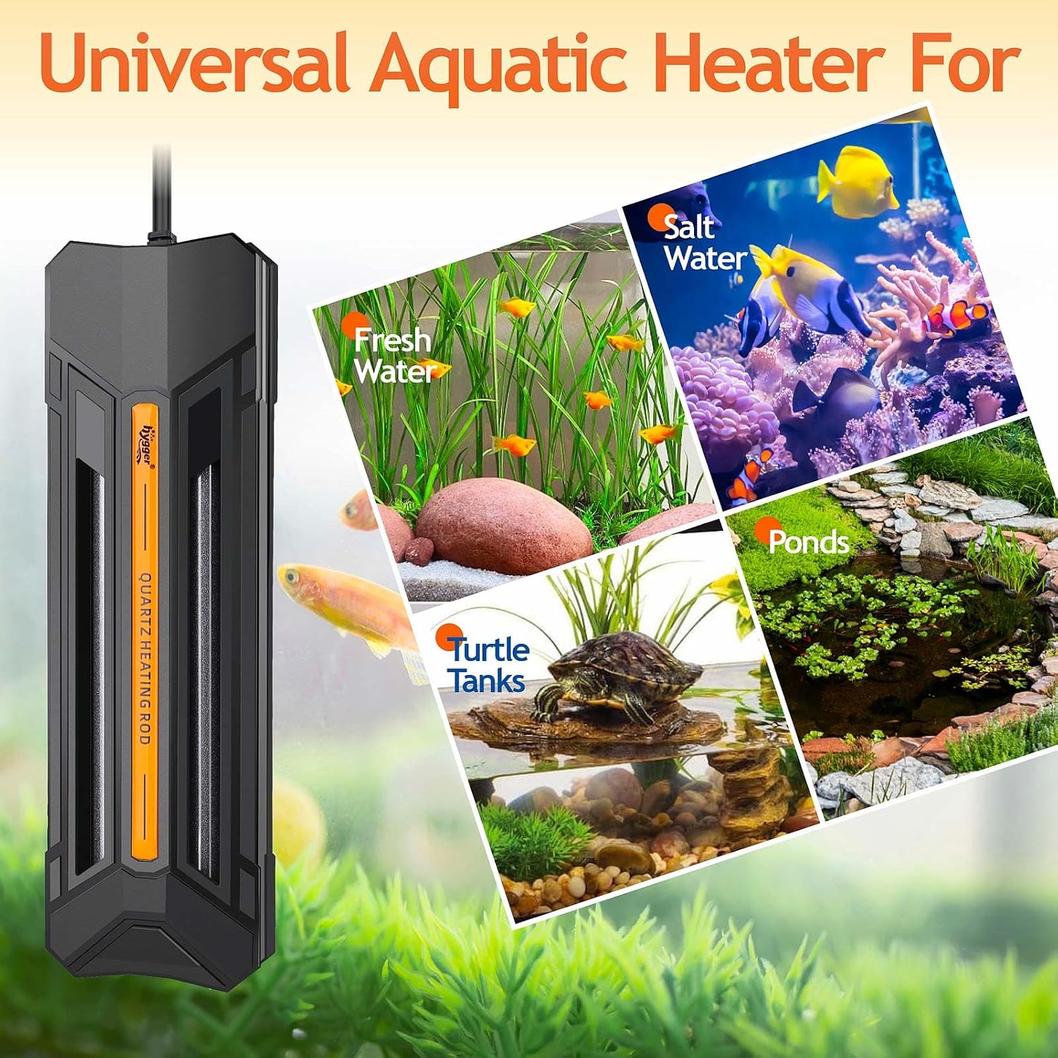 hygger 1000W Aquarium Heater with Controller, Adjustable & Submersible Fish Tank Heater with Digital Display Safety Triple Protection Beeping Alarm for Saltwater and Freshwater 130-260 Gallon - Image 4