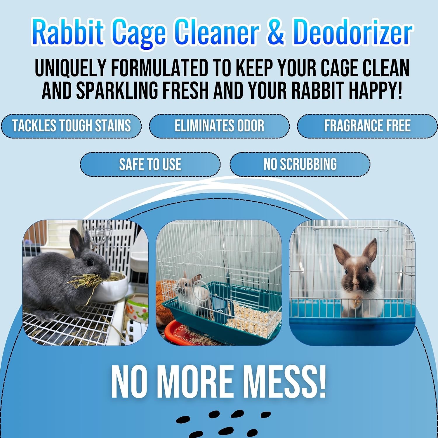Rabbit Cage Odor Eliminator & Cleaner Spray (32oz) – Eliminates Tough Urine, Ammonia & Bedding Odors – Non-Toxic, Fast Drying, Safe Cleaner for Bunny Cages - Made in USA - Image 6