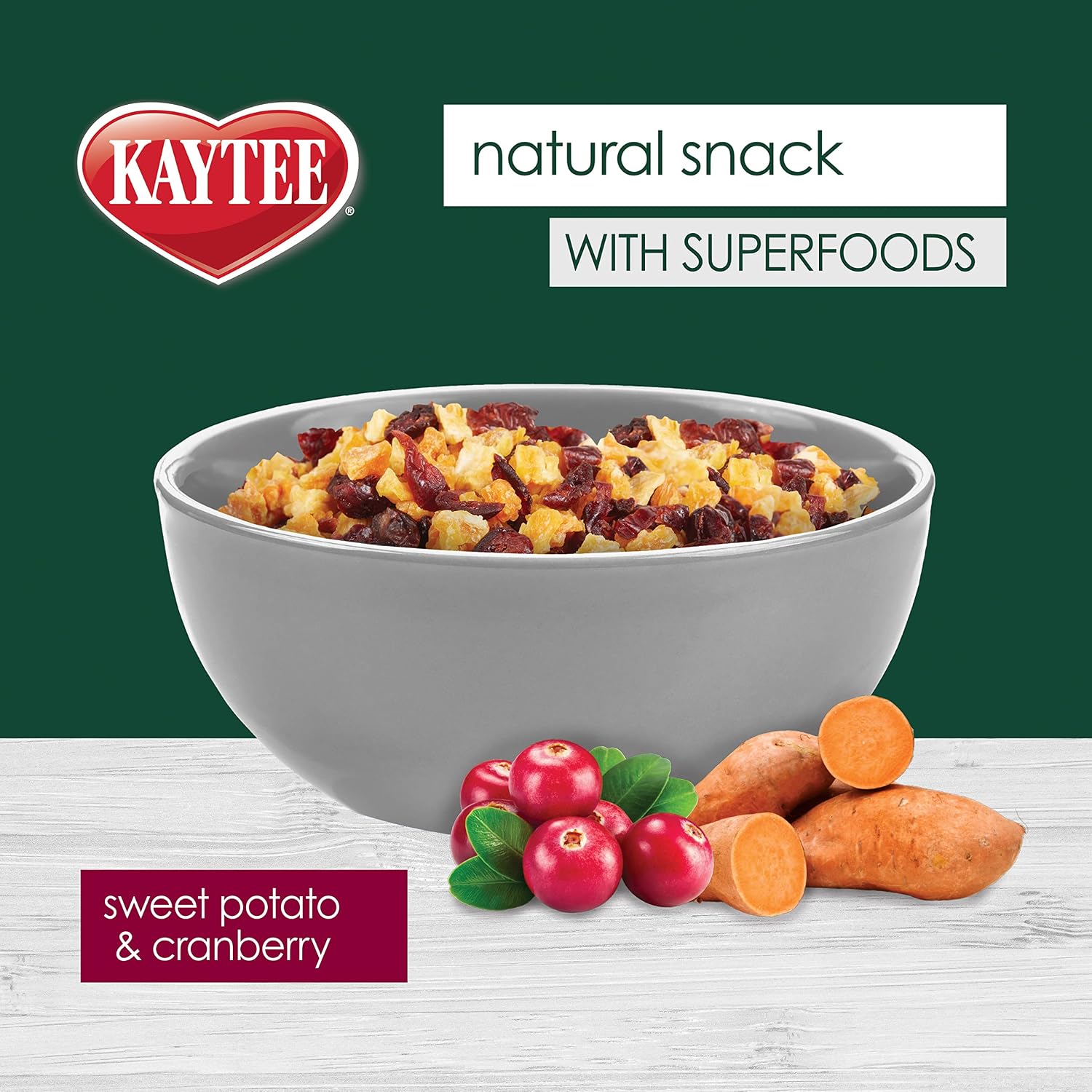 Kaytee Natural Snack with Superfoods For Pet Guinea Pigs, Rabbits, Hamsters, and Other Small Animals, Sweet Potato & Cranberry, 3 Ounces - Image 4