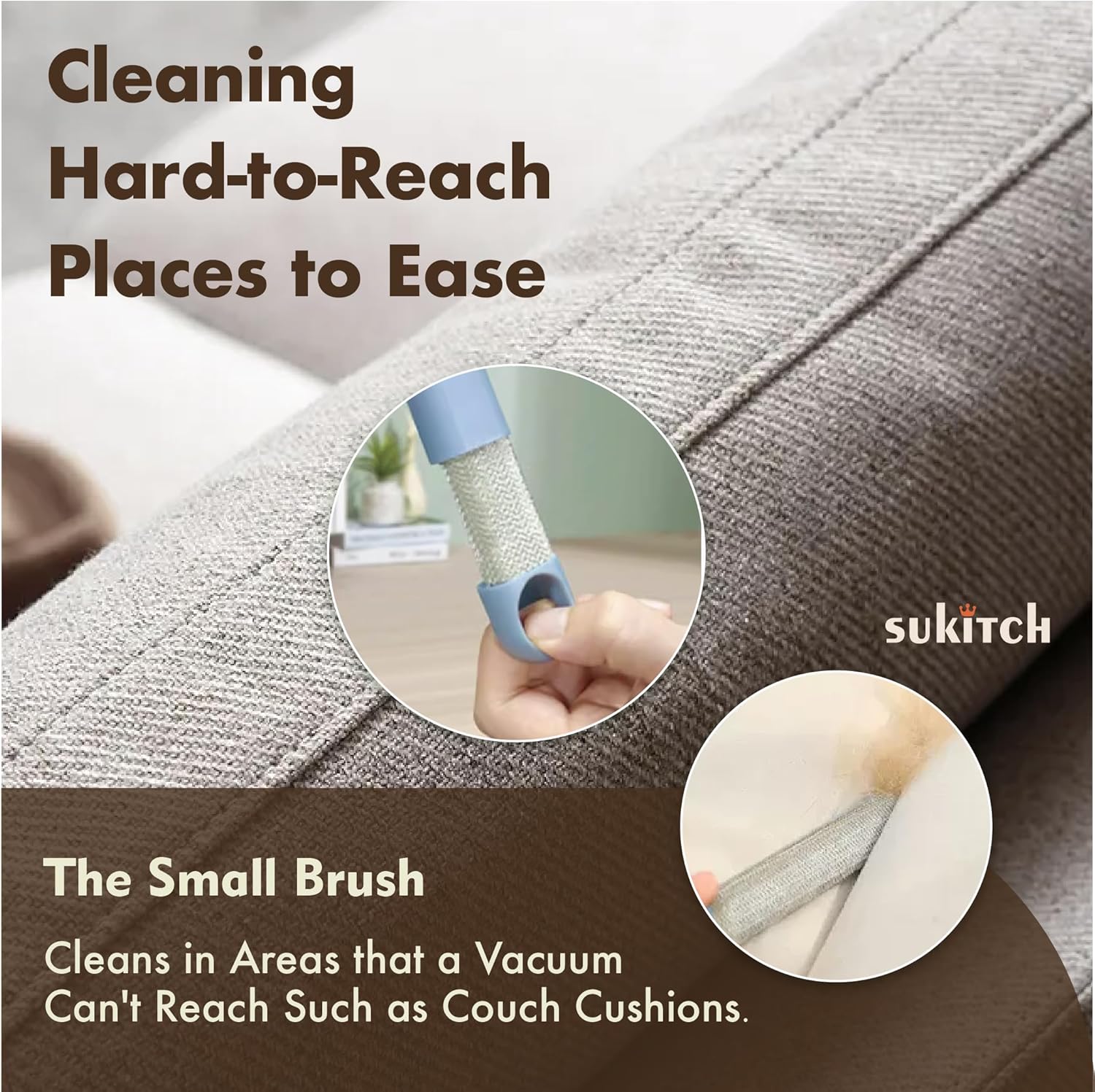 Pet Hair Remover for Couch and Furniture, 17.3-Inch Reusable Washable Lint Cleaner for Dog and Cat Hair, Long Handle for Bedding, Sofa and Fabric Surfaces - Image 8