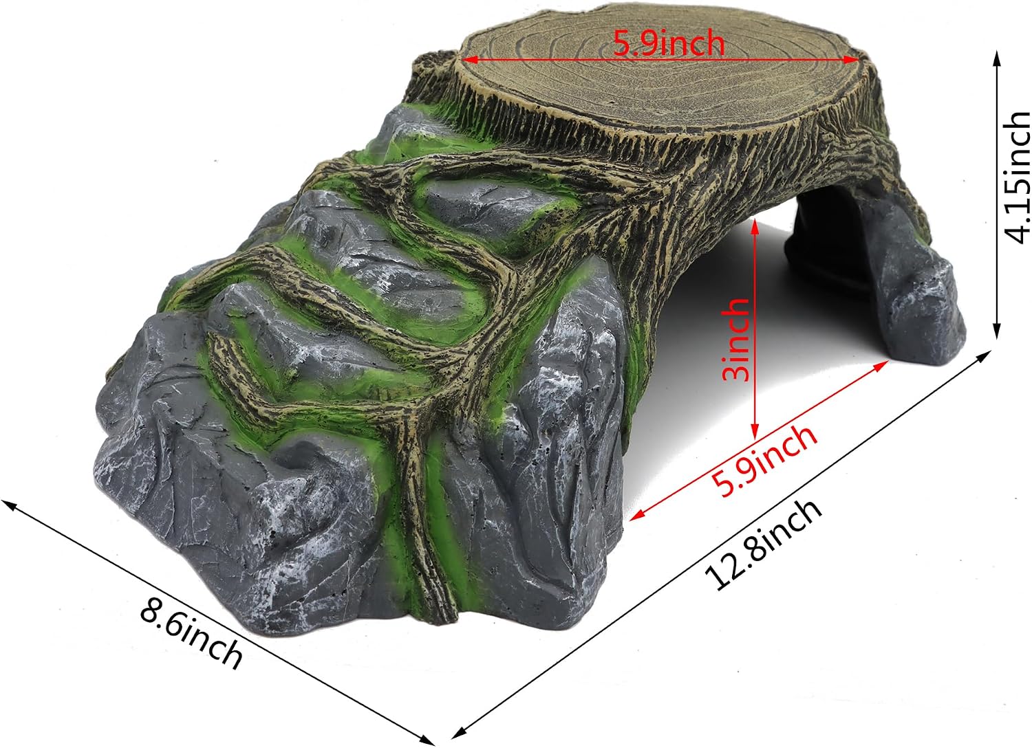 Extra Large Resin Reptile Hideouts Cave Habitat Decor for Reptiles, Amphibians, Fish Tanks and Gecko, Leopard - Image 2