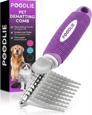 Poodle Dematting Fur Rake Comb Brus...