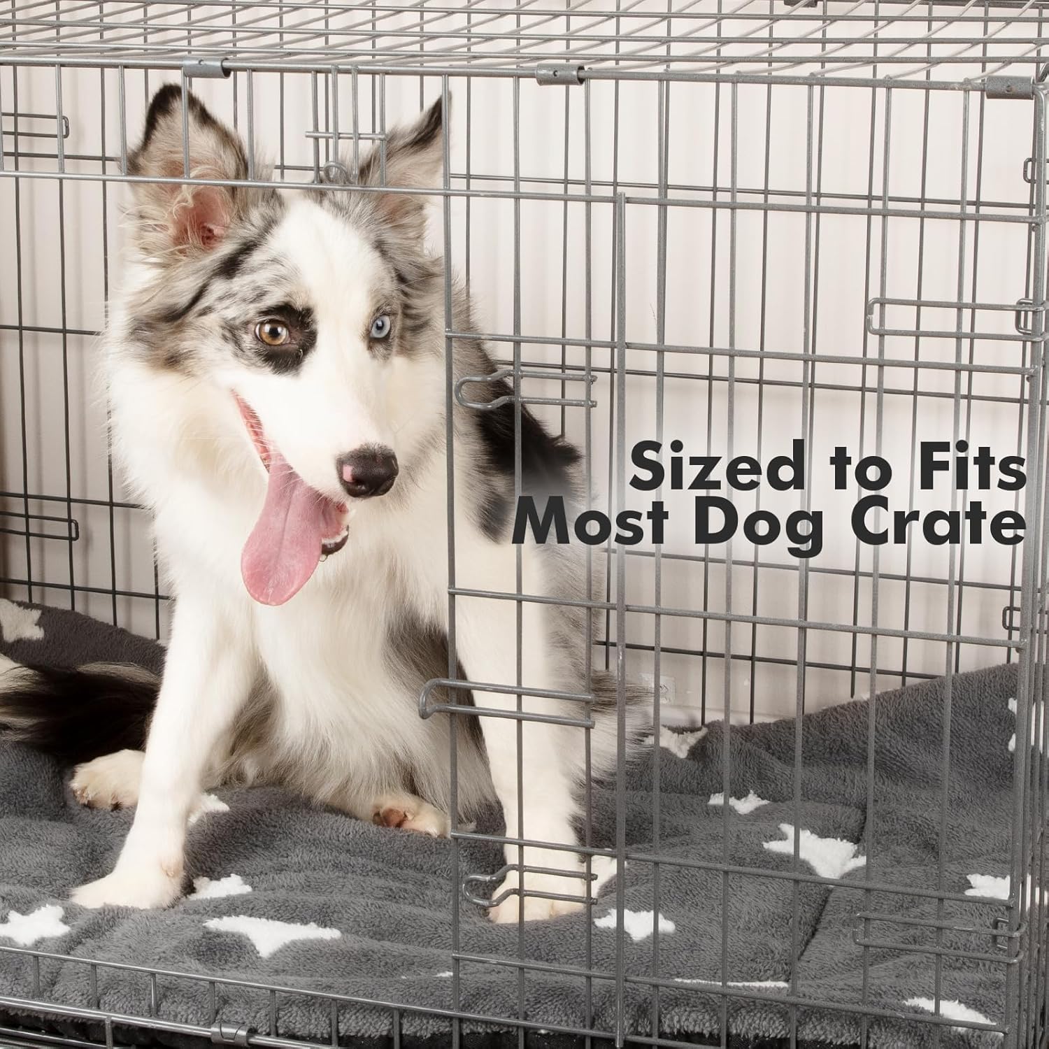 Mora Pets Cat Bed for Indoor Cats Washable Dog Crate Pad Cute Star Dog Bed Mat for Small Dogs Pet Kennel Pad for Cage Soft Flat Puppy Kitten Cushion Sleeping Anti-Slip Grey 22 x 13 - Image 5