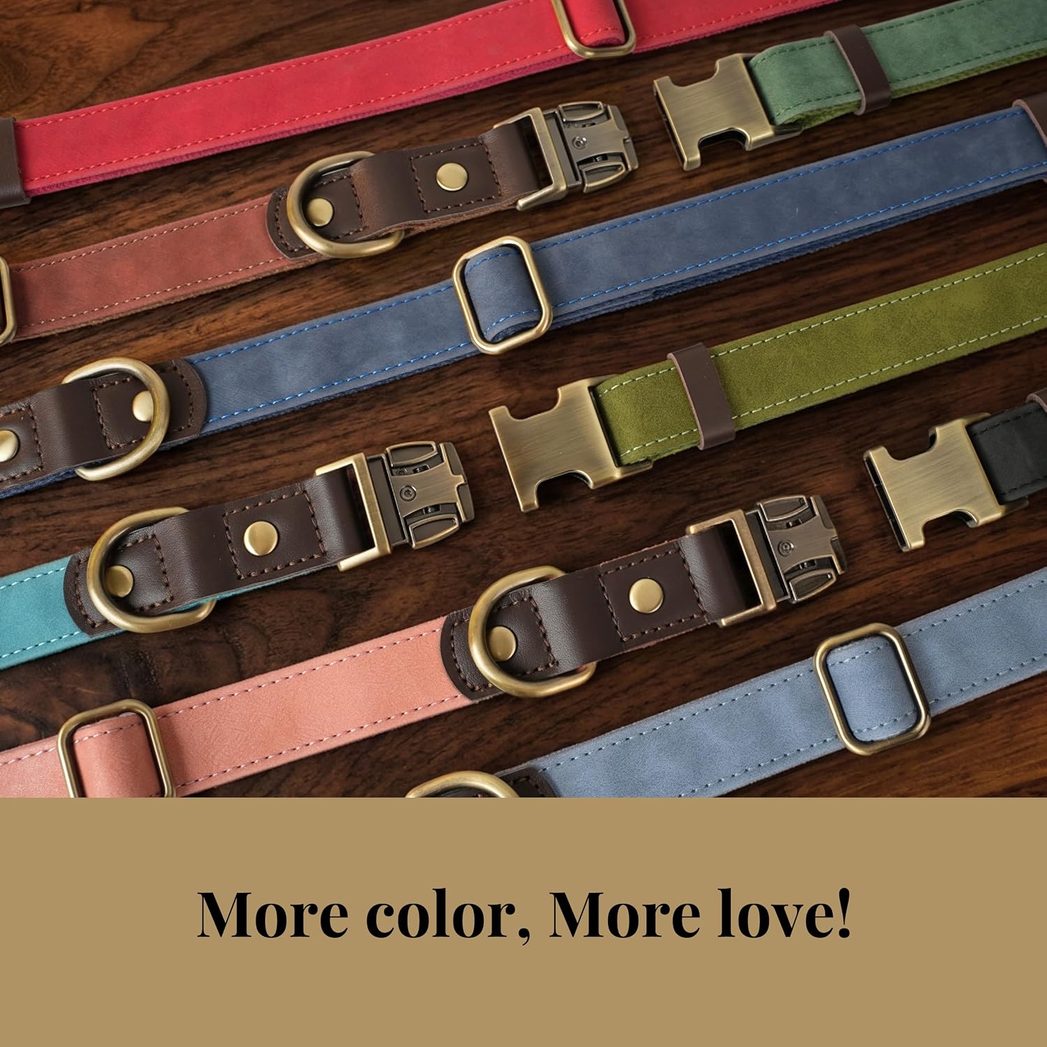 Didog Soft PU Leather Dog Collars for Small Dogs,Classic Adjustable Dog Collars with Quick Release Metal Buckle,Easy Clean and Comfortable with Nylon Lining,Green,S Neck 11-15" - Image 5