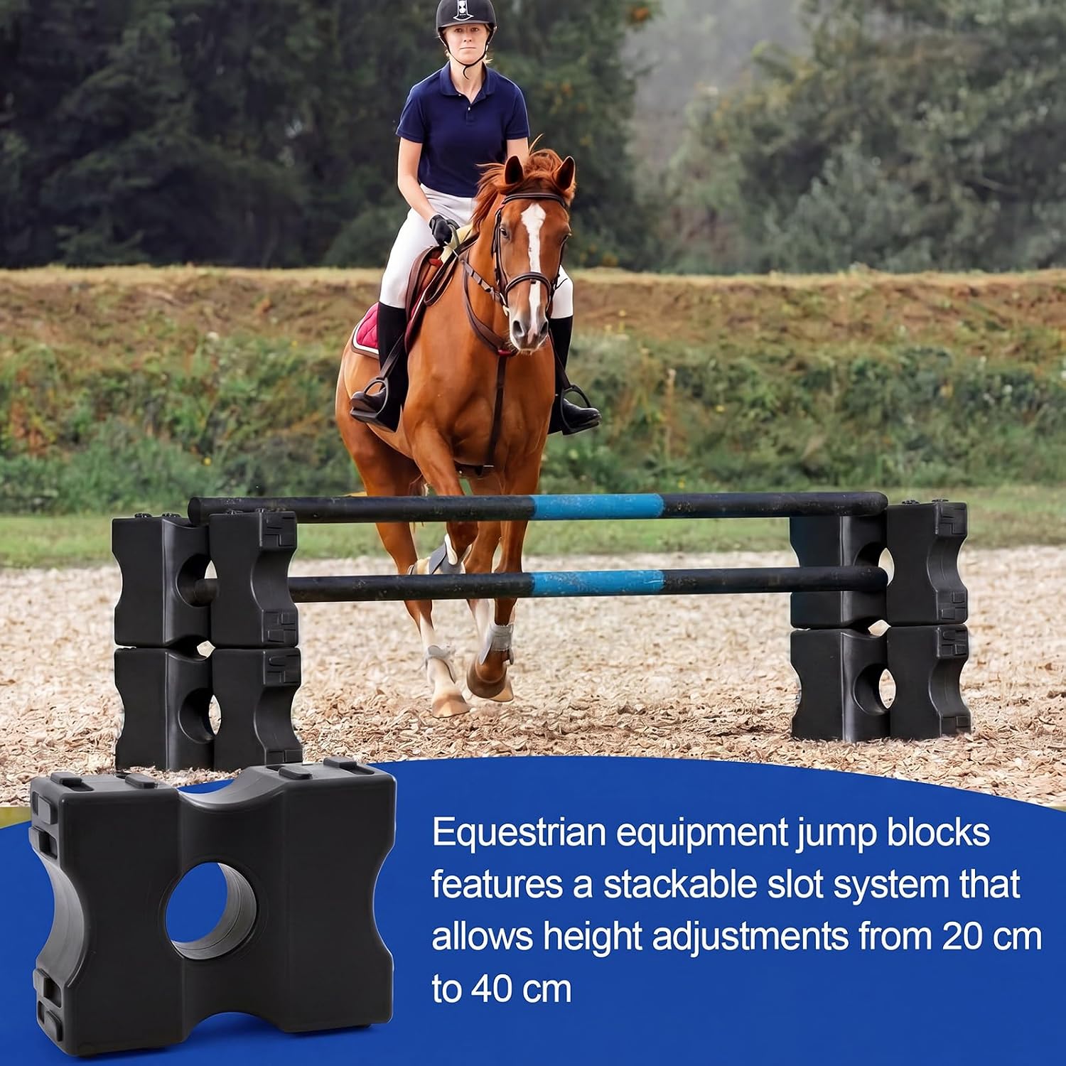Silipull Jump Blocks for Horses, 15.75 x 11.8 x 5.6 Inches Pets Jump Block Training Enhances Equestrian Practice Equipment for Obstacle Equestrian Enthusiasts Education, Riding Club - Image 6
