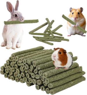 100PCS Timothy Hay Sticks for Rabbi...