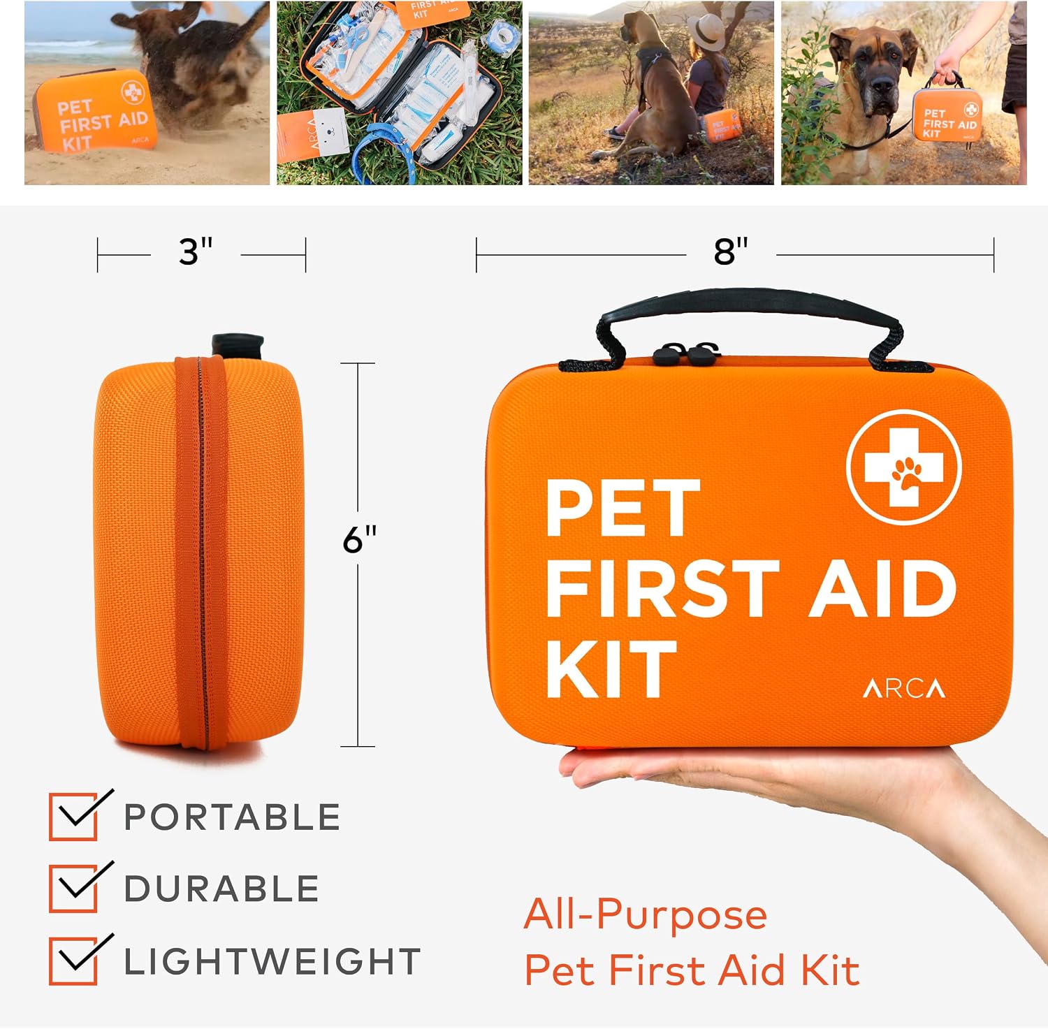 ARCA PET Cat & Dog First Aid Kit for Car - Pet Emergency Kit for Home Office Travel – Dog Camping Essentials with Digital Thermometer, Muzzle & Mini First Aid Pouch - Image 7
