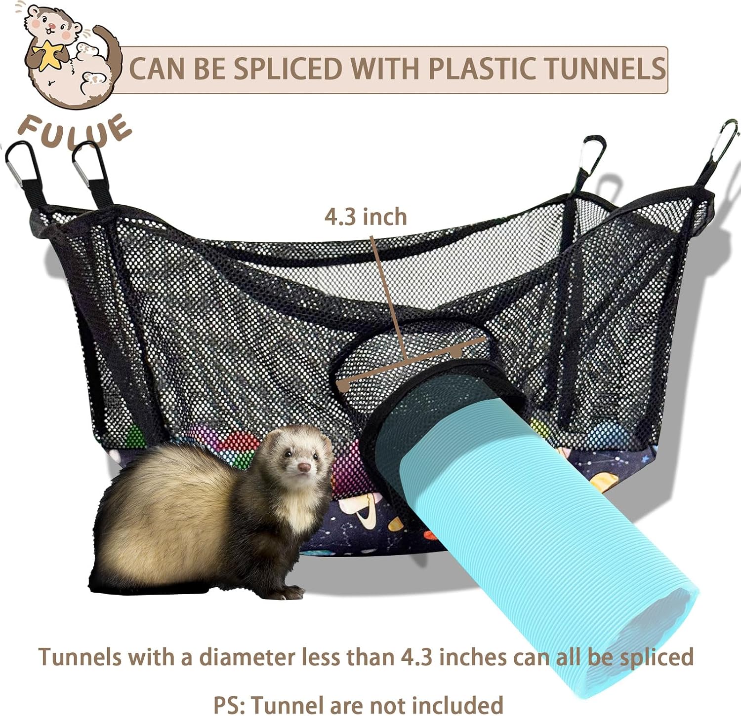 Ferret Ball Pit Hammock,Ferret Hammock Playpen Toy Box Cube for Cage Compatible with Tunnel System(Ball Not Included) - Image 3