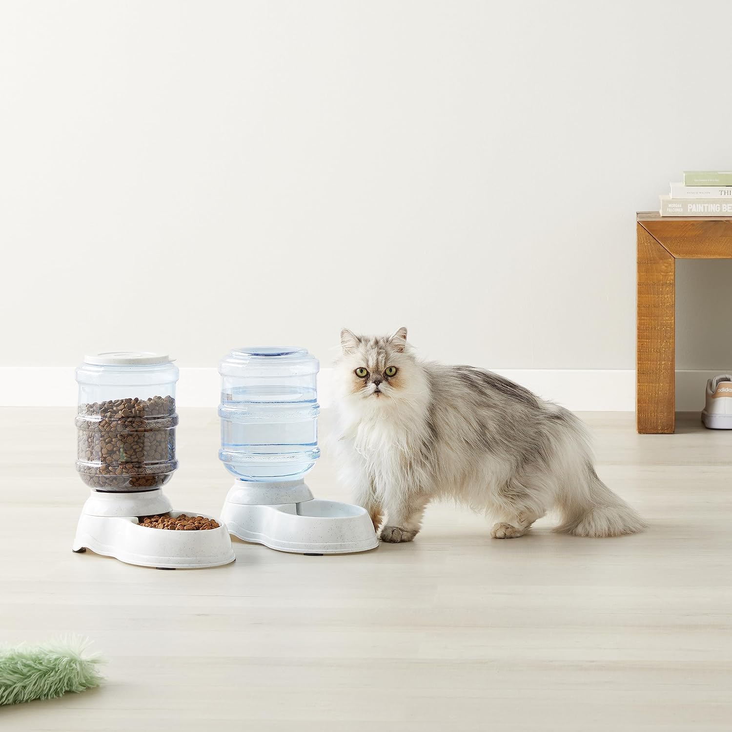 Amazon Basics Automatic Pet Water Dispenser and Gravity Food Feeder Set for Cat and Dog, Easy to Clean, 152fl.oz food feeder, 135.3fl.oz water dispenser, Small, Pack of 2 - Image 8