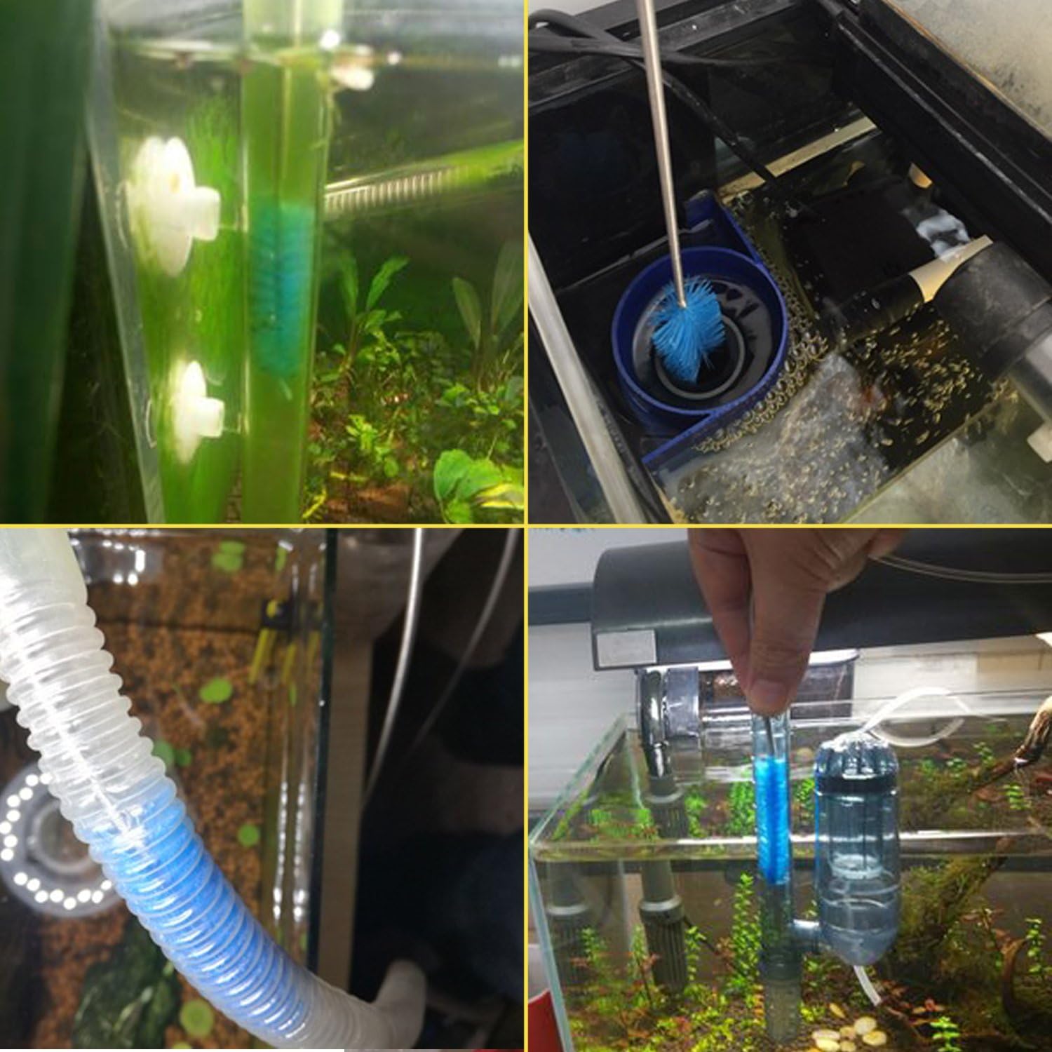 Aquarium Filter Brush Set, Flexible Double Ended Bristles Hose Pipe Cleaner with Stainless Steel Long Tube Cleaning Brush and 10 Pcs Different Sizes Bristles Brushes for Fish Tank or Home Kitchen - Image 7
