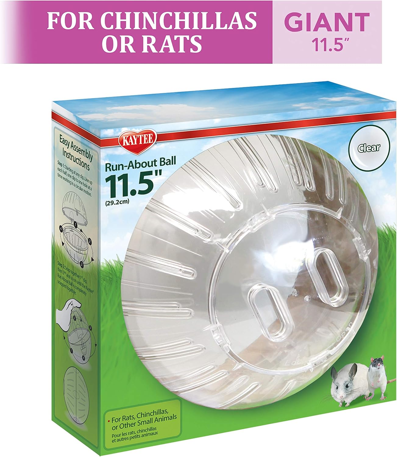 Kaytee 11.5" Clear Run-About Exercise Ball For Pet Rats & Chinchillas - Image 4