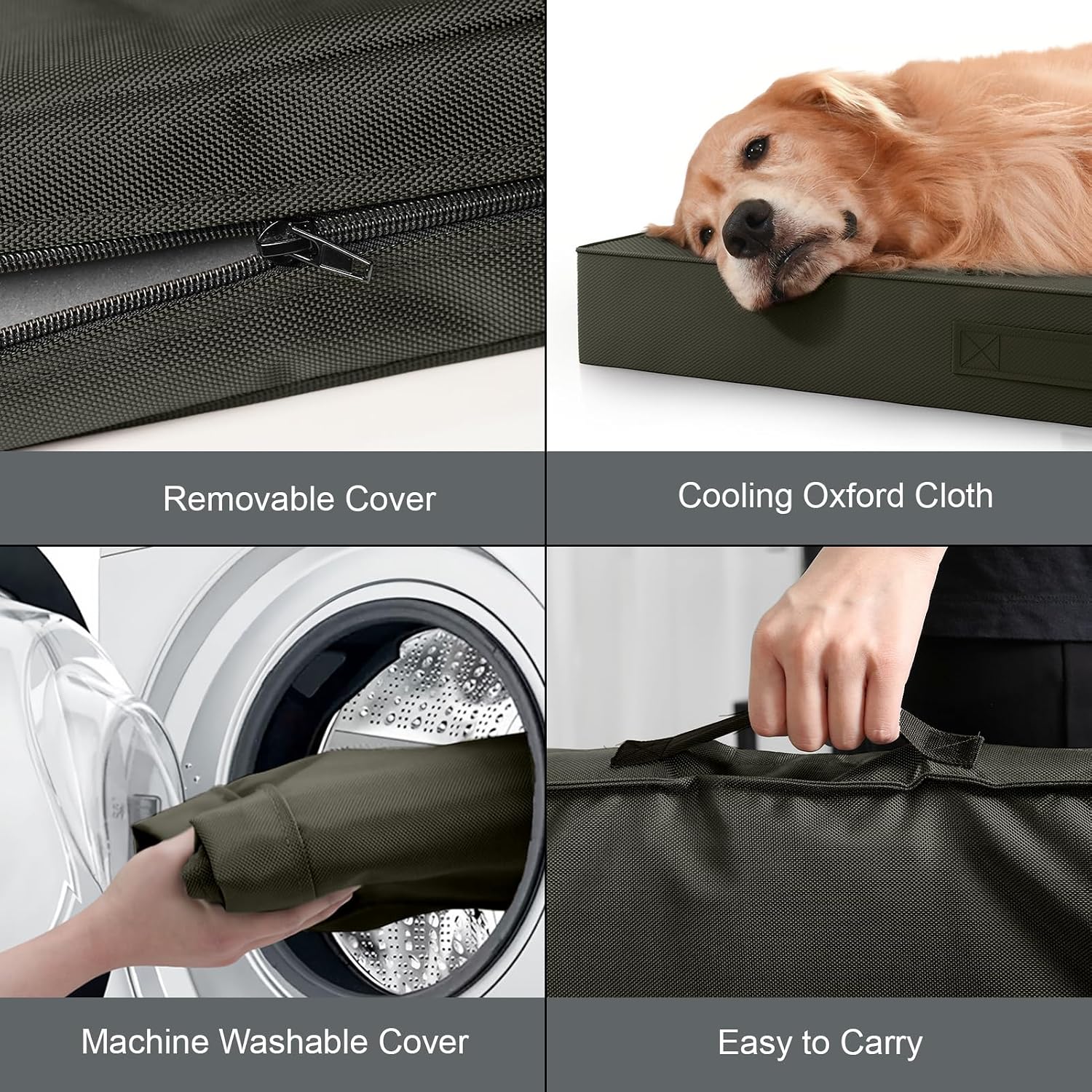 Waterproof Orthopedic Outdoor Dog Bed XL for Extra Large Dogs | Egg Crate Foam for Joint Support, TPU Waterproof Layer, Machine Washable 1680D Oxford Cover, 44 x 32 Inch, Up to 90 lbs - Image 6