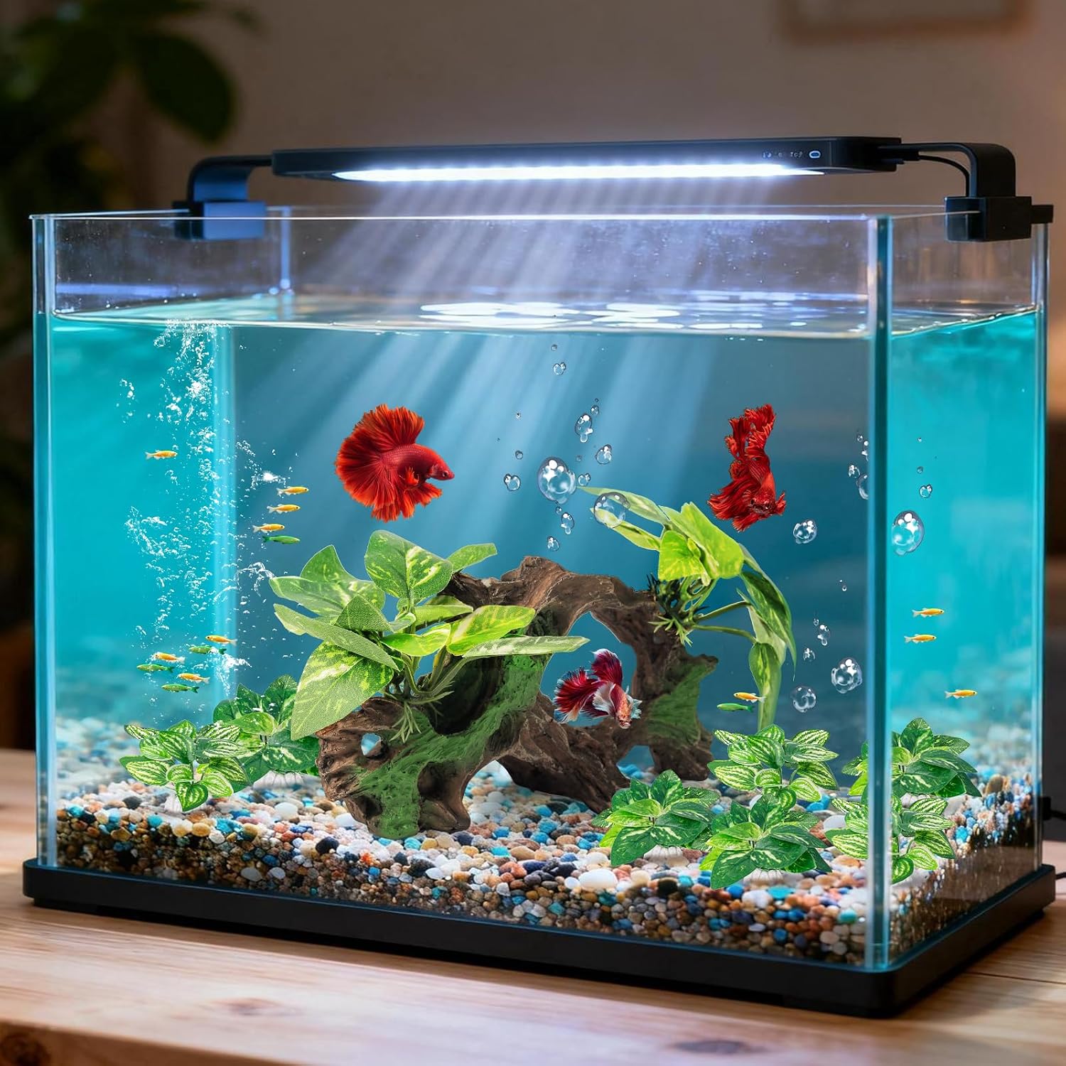 8 Pcs Driftwood Cave Aquarium Decor Decor Silk Aquarium Plants Leaves are Soft and Safe for Aquarium Decoration and Fish Tank Decoration - Image 7