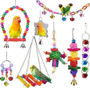 8 Pcs Parakeet Cockatiel Bird Toys,...